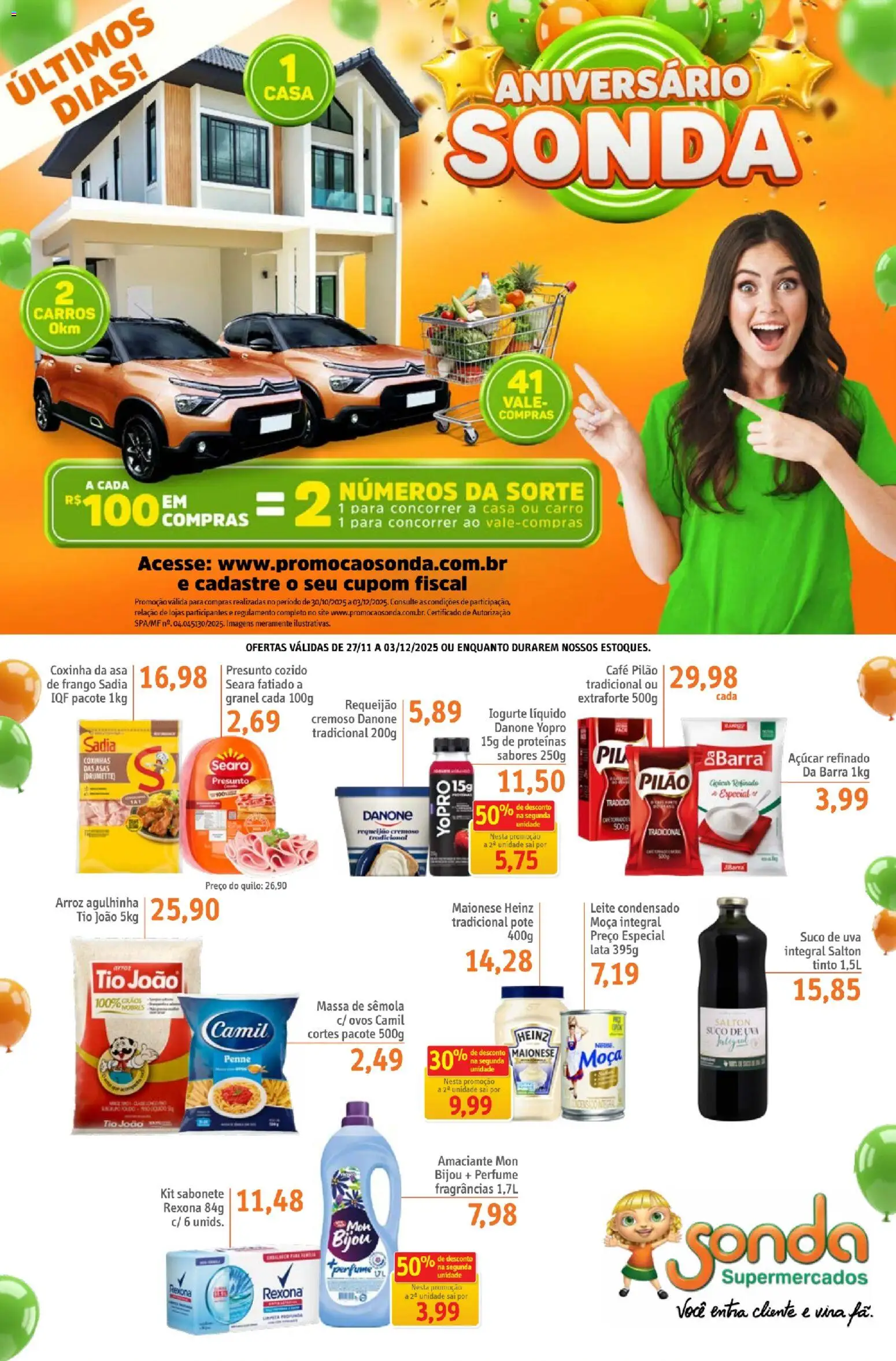 Sonda Folheto - válido de 27.11.2025 | Página: 1 | Produtos: Leite, Ovos, Café pilão, Açúcar