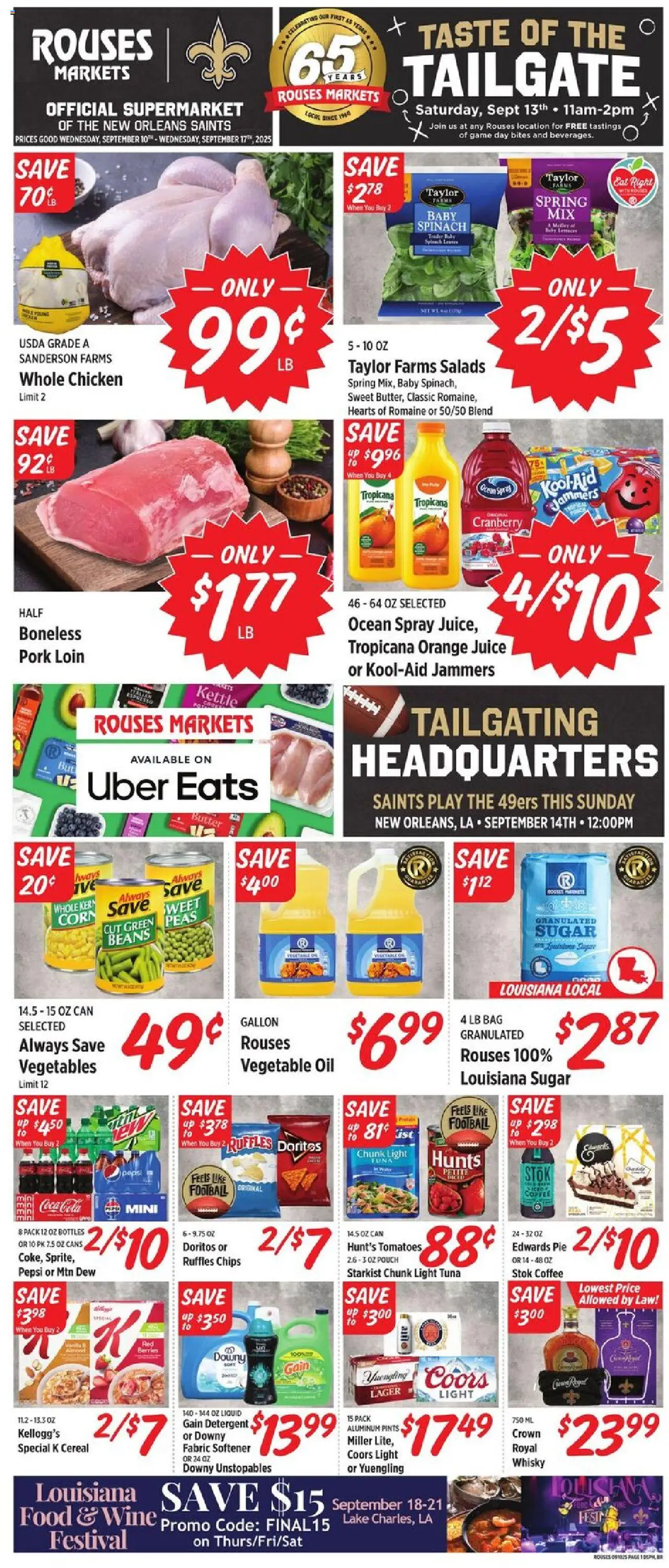 Rouses Weekly Ad - valid from 10.09.2025 | Page: 2 | Products: Romaine, Oil, Chips, Vegetables