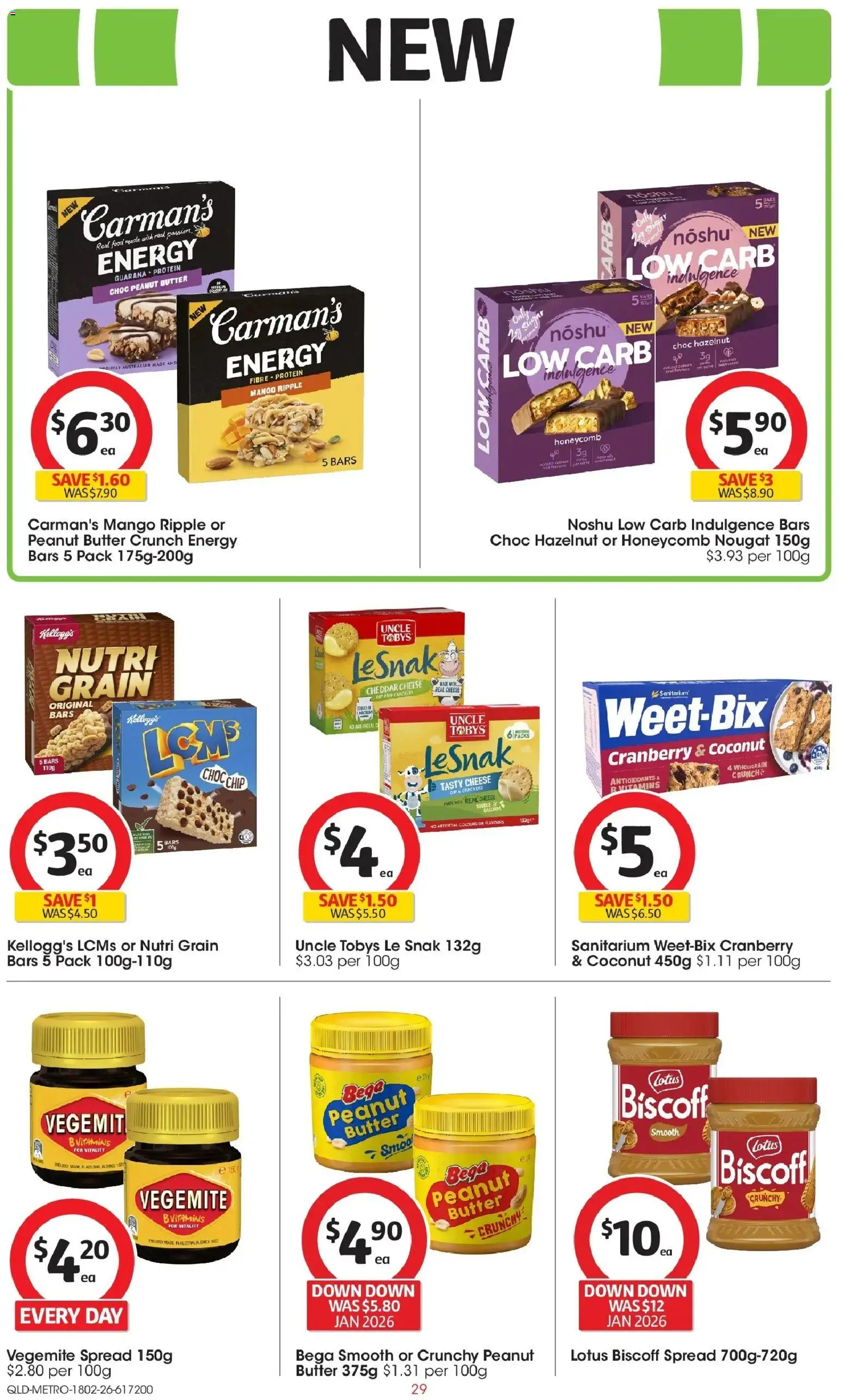 Coles catalogue - valid from 18.02.2026 | Page: 29 | Products: Crackers, Cheese, Sugar, Vegemite