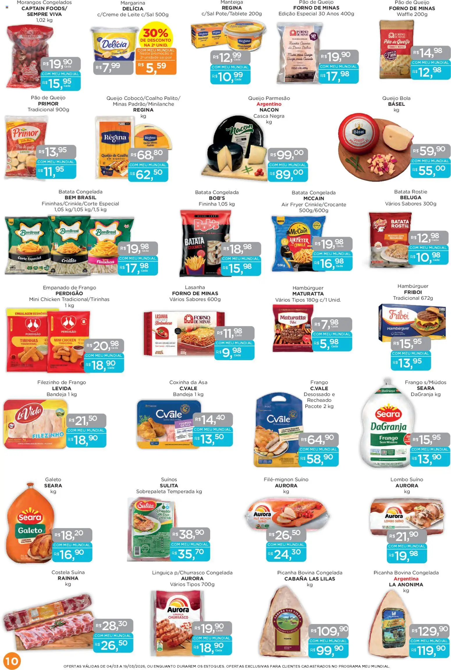 Mundial Folheto - válido de 04.03.2026 | Página: 10 | Produtos: Forno, Leite, Parmesão, Lasanha