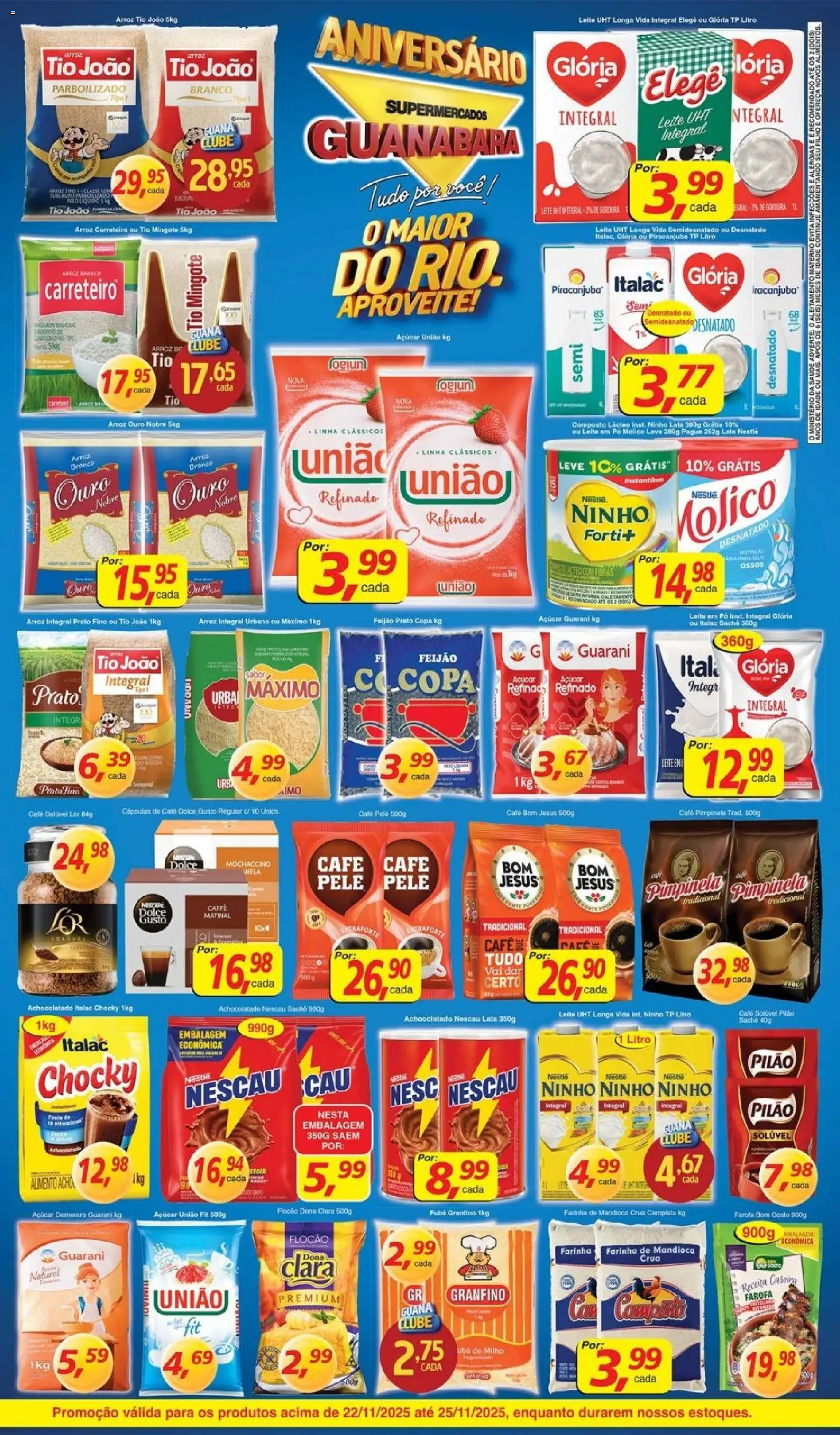 Supermercados Guanabara Folheto - válido de 22.11.2025 | Página: 2 | Produtos: Açúcar demerara, Leite, Farofa, Canela