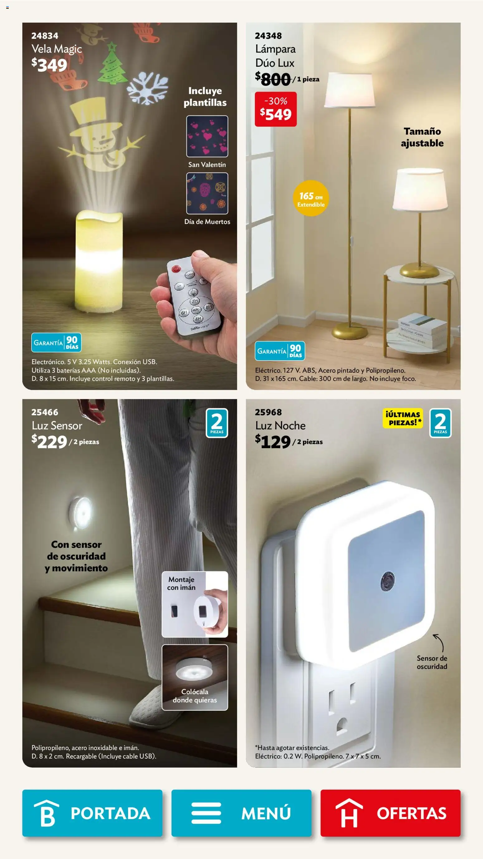 Nuevas ofertas de Betterware válidas en toda la República Mexicana desde el 05.01.2026. ¡Encuentra las mejores ofertas en Betterware campaña 1 2026! | Página: 76 | Productos: Control remoto, Cable, Vela, Lámpara