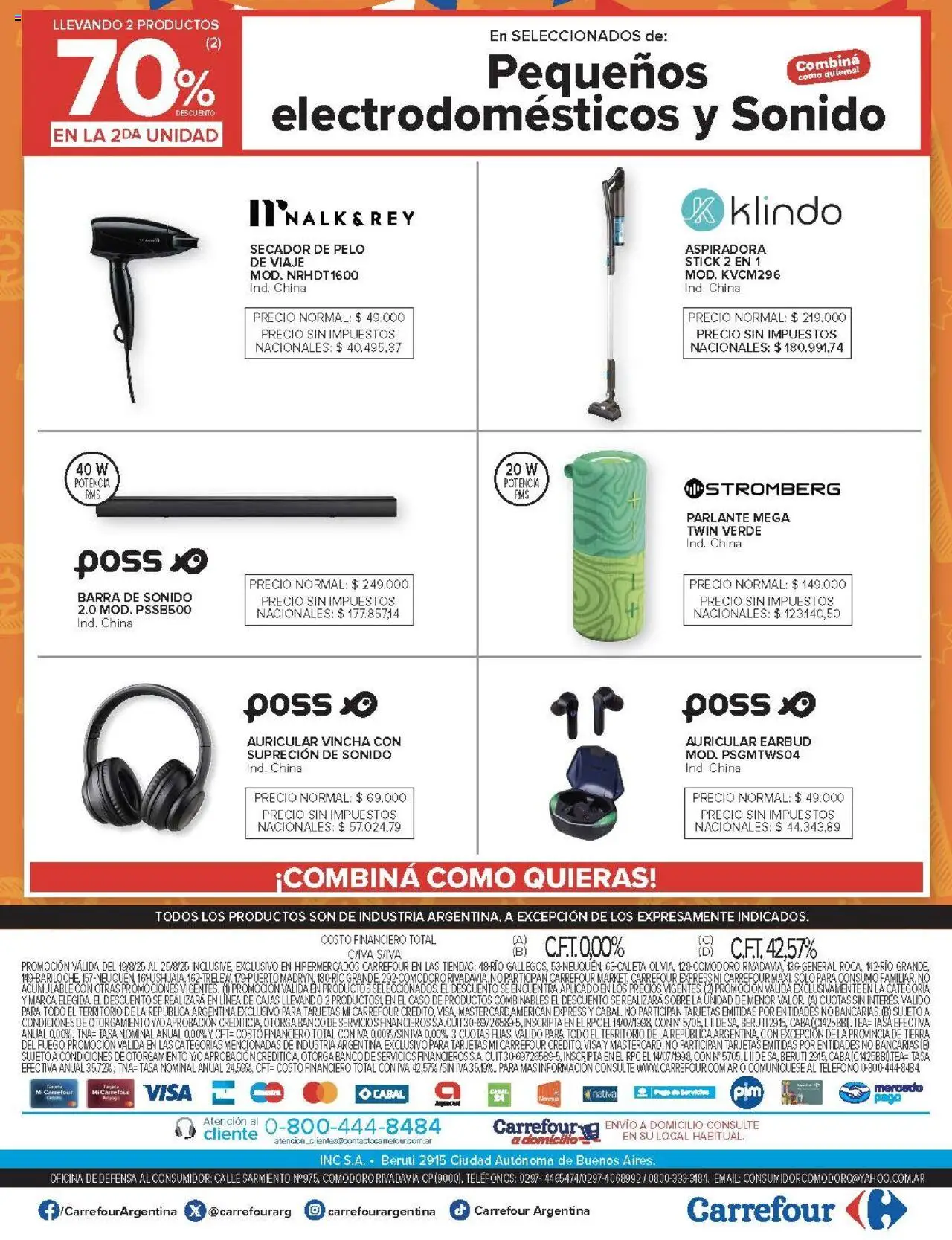 Carrefour ofertas - Río Negro │ válido desde el 19.08.2025 | Página: 27 | Productos: Teléfono, Caso, Aspiradora, Sobre