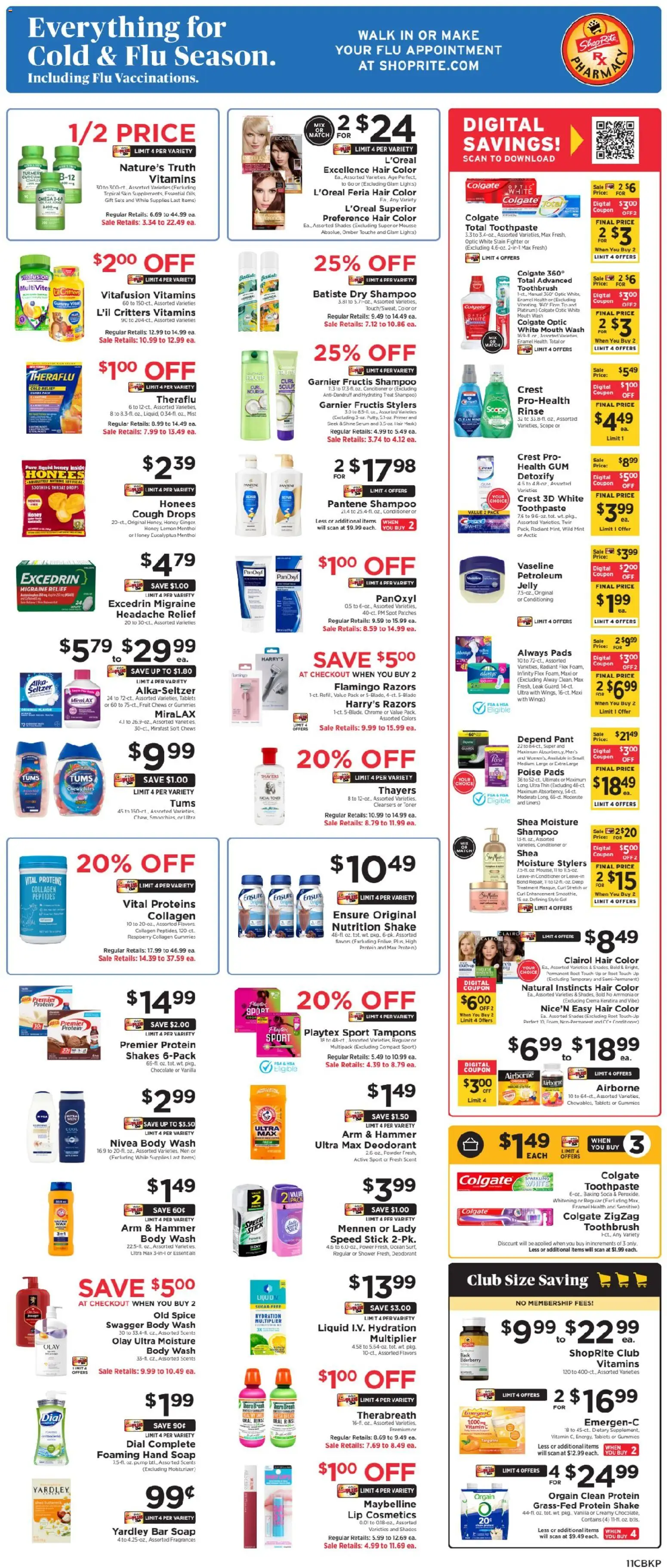 ShopRite Weekly Ad - valid from 14.11.2025 | Page: 12 | Products: Hair color, Mask, Body Wash, Raspberry