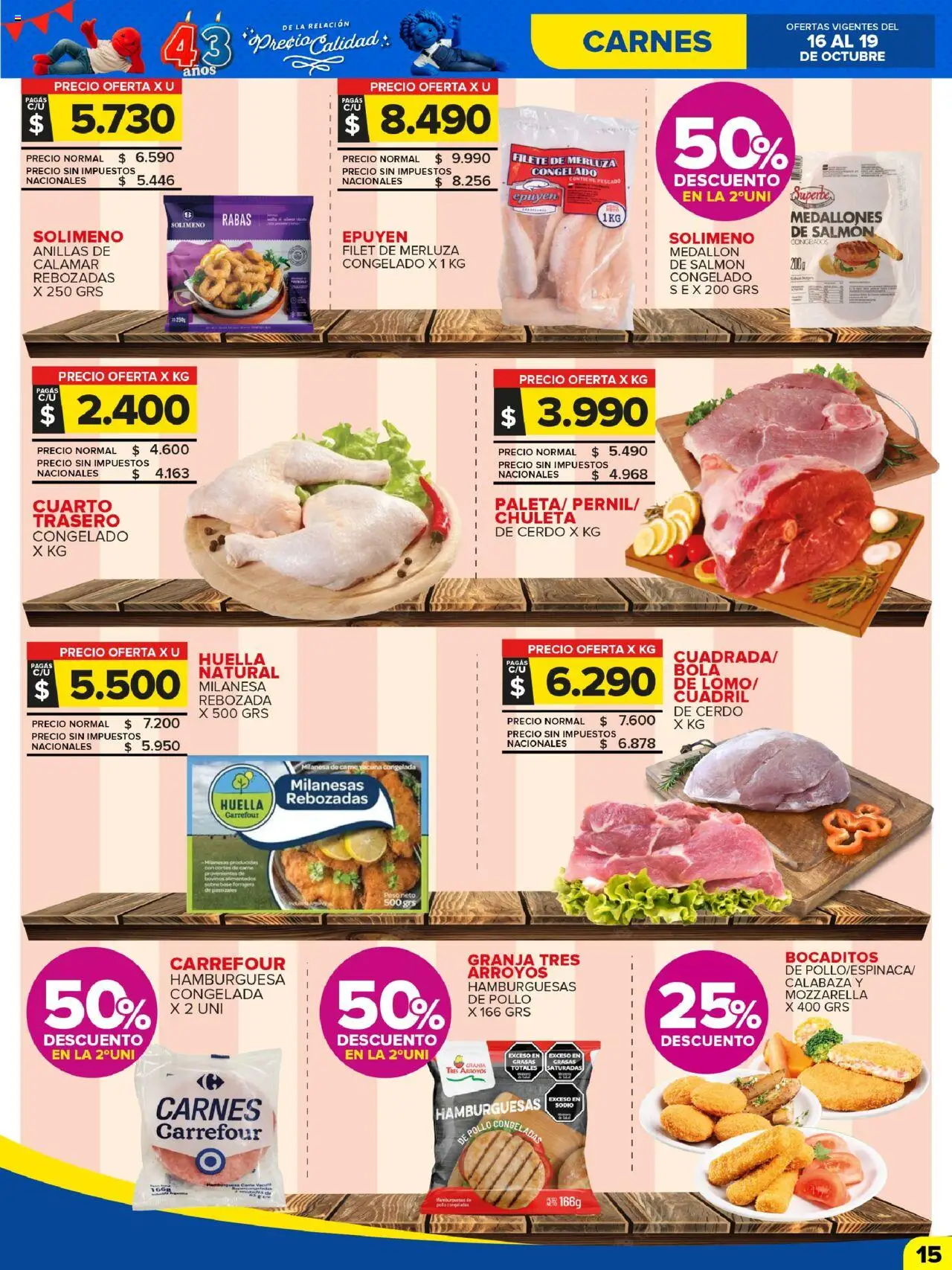 Carrefour Maxi catálogo - San Luis │ válido desde el 16.10.2025 | Página: 15 | Productos: Peso, Pollo, Pescado, Cerdo
