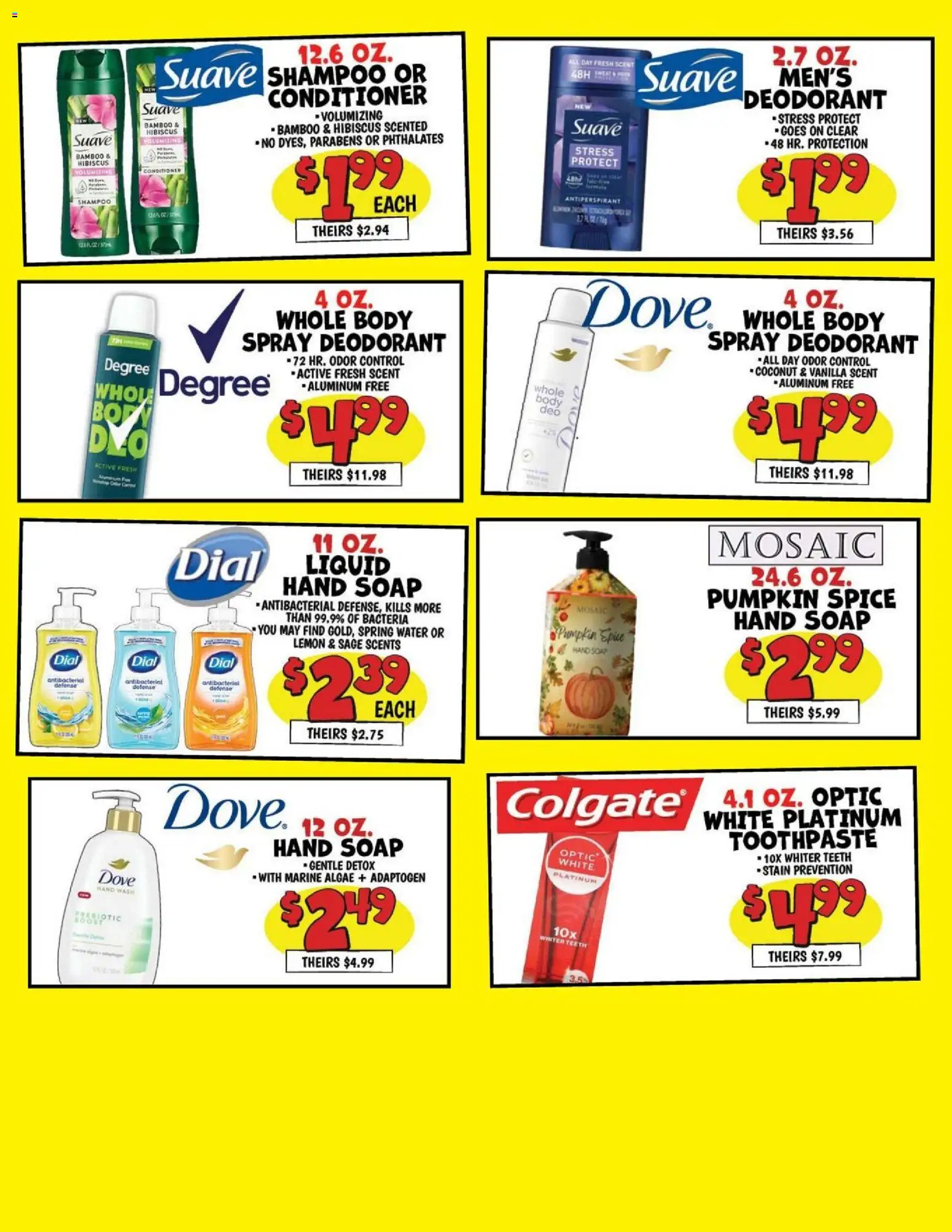 Ollie's Ad - valid from 03.11.2025 | Page: 4 | Products: Conditioner, Antiperspirant, Lemon, Pumpkin