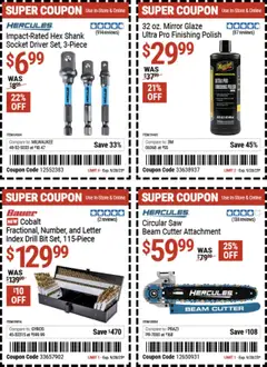 Harbor Freight Weekly Ad - valid from 15.09.2025 | Page: 6 | Products: Saw, Socket, Drill Bit, Cutter