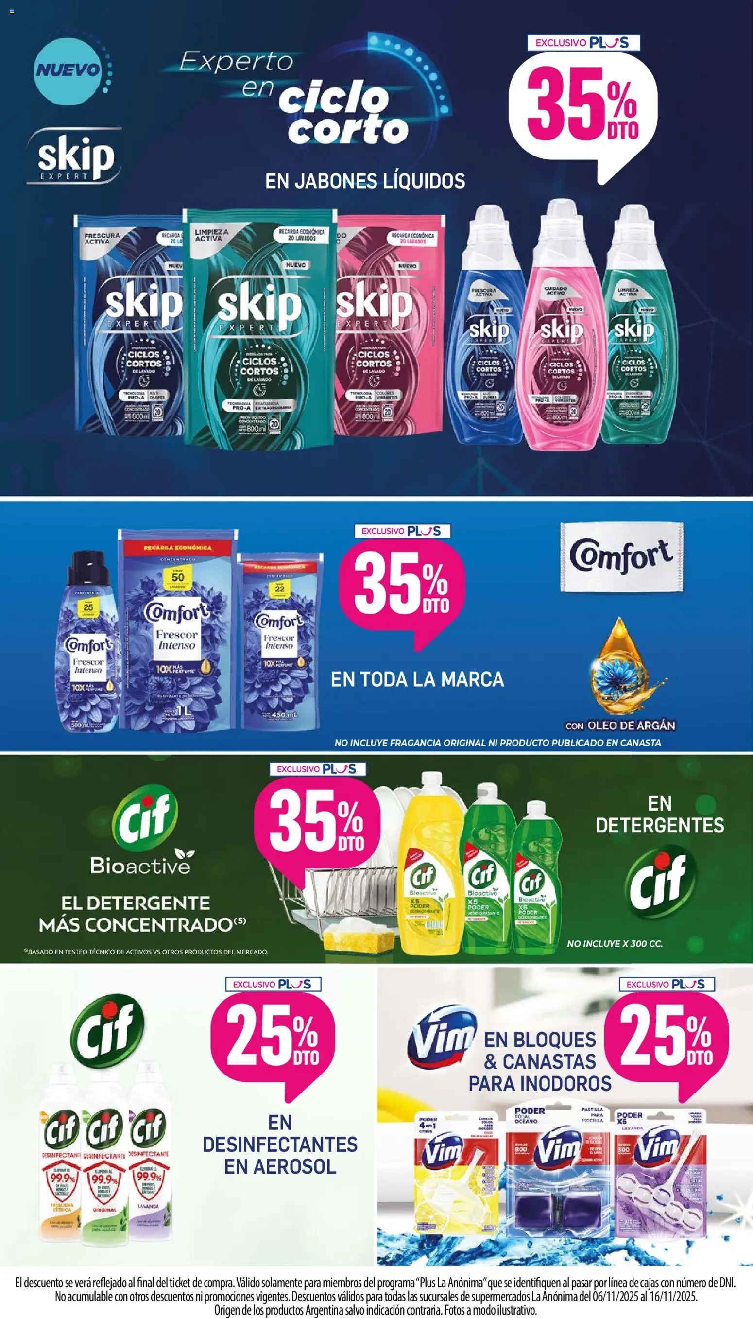 La Anonima catálogo │ válido desde el 06.11.2025 | Página: 35 | Productos: Desinfectante, Fragancia, Detergente, Mochila