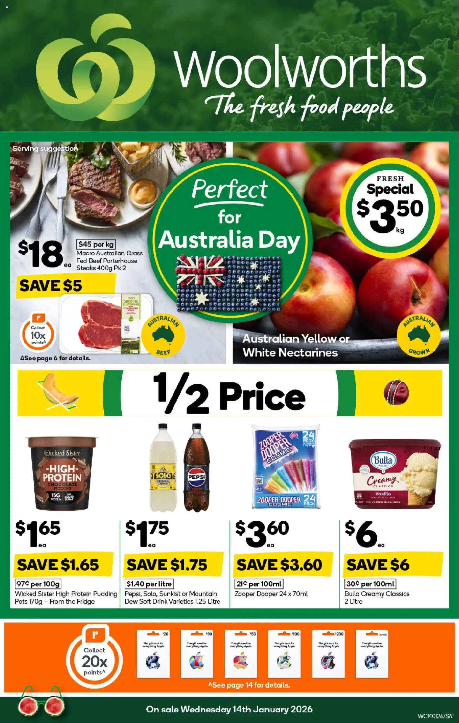 Woolworths catalogue - valid from 14.01.2026 | Page: 1 | Products: Grass, Chocolate, Beef, Pudding