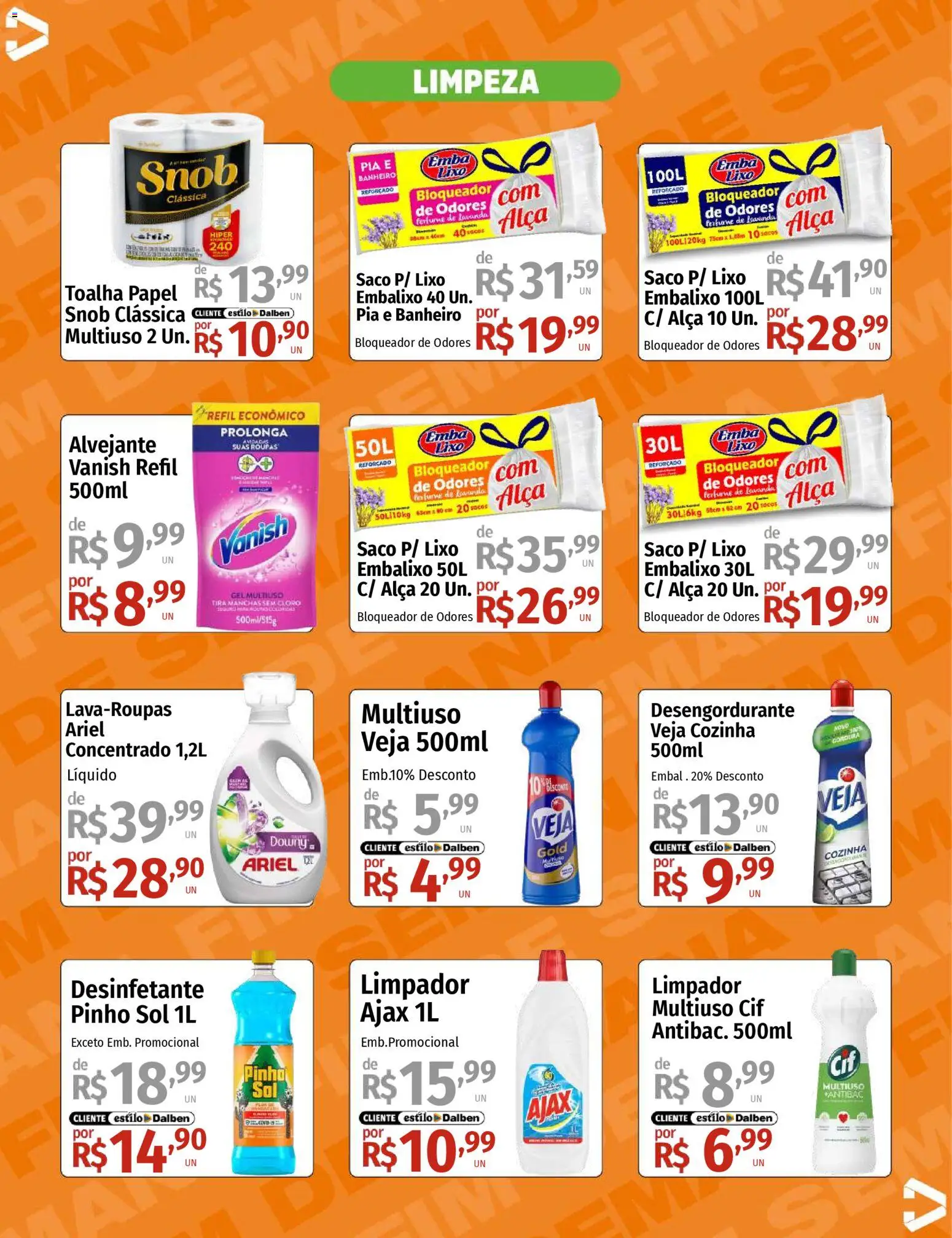 Supermercado Dalben Folheto - válido de 16.01.2026 | Página: 12 | Produtos: Tira manchas, Roupas, Vanish, Desinfetante