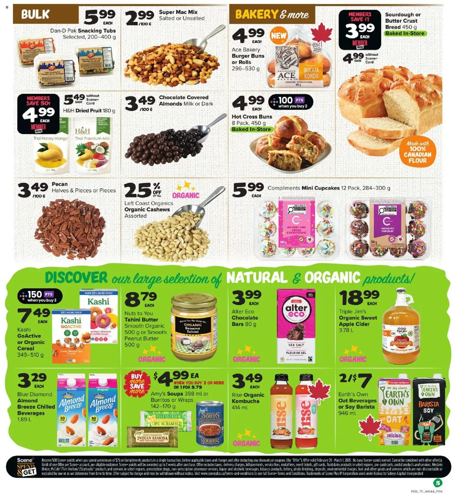 Thrifty Foods flyer valid from 26.02.2026 | Page: 6 | Products: Nuts, Milk, Butter, Chocolate