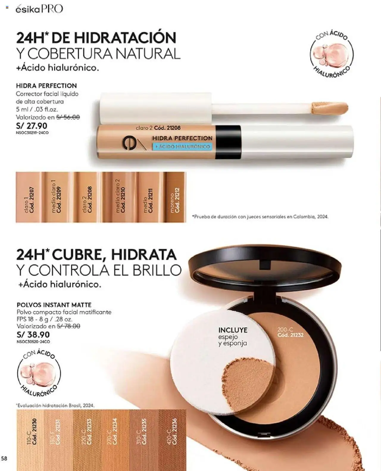 Catálogo Ésika válido desde 03.10.2025 | Página: 58 | Productos: Esponja, Espejo, Corrector, Polvo