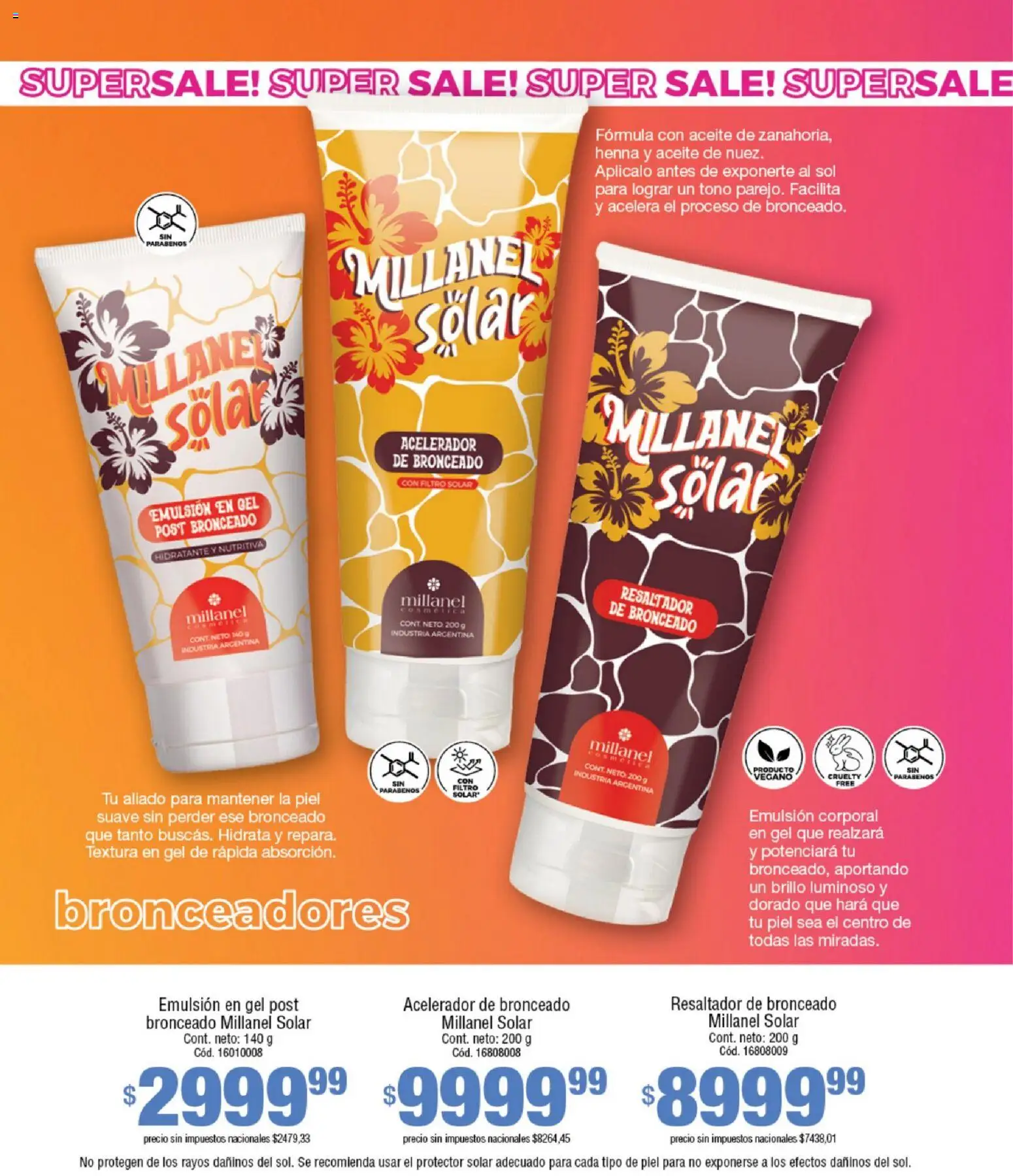 Millanel - Catálogo │ válido desde el 08.12.2025 | Página: 108 | Productos: Aceite, Protector solar, Brillo, Emulsión