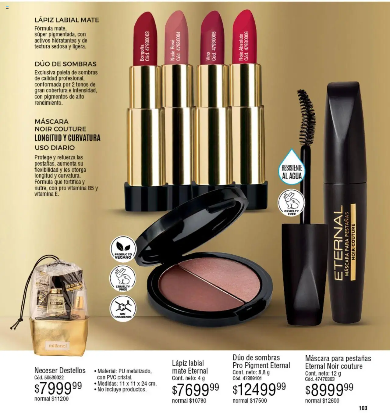 Millanel catálogo │ válido desde el 18.08.2025 | Página: 103 | Productos: Mate, Máscara, Neceser, Paleta