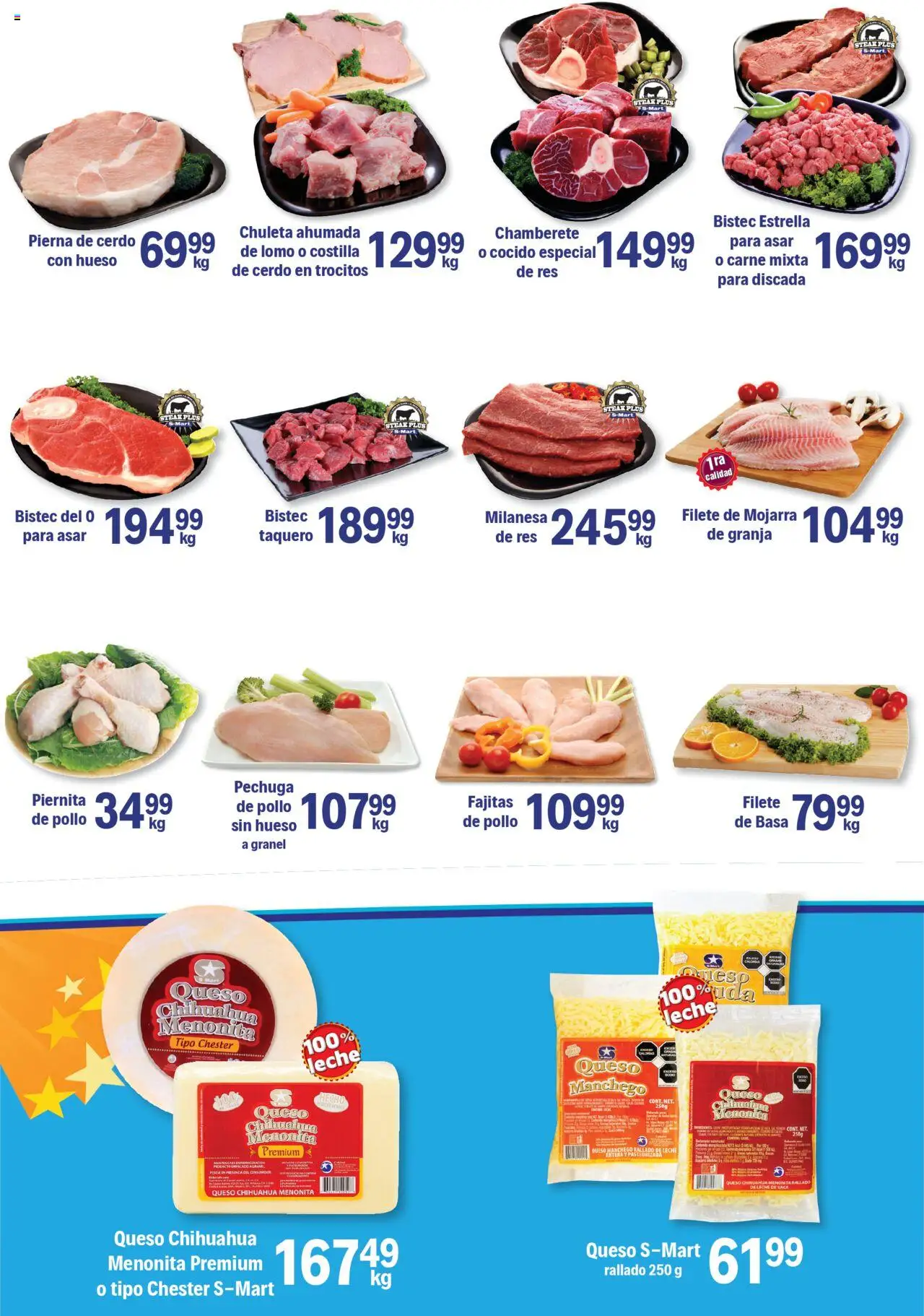 Nuevas ofertas de S-Mart válidas en toda la República Mexicana desde el 23.09.2025. ¡Encuentra las mejores ofertas en S-Mart - Folleto - Reynosa (y Rio Bravo)! | Página: 4 | Productos: Milanesa, Leche, Queso, Res