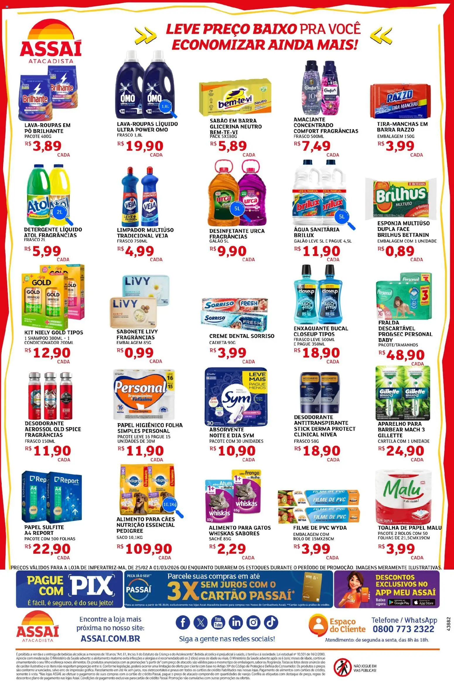Assaí Atacadista Folheto - válido de 25.02.2026 | Página: 4 | Produtos: Pneus, Bebida, Telefone, Frango