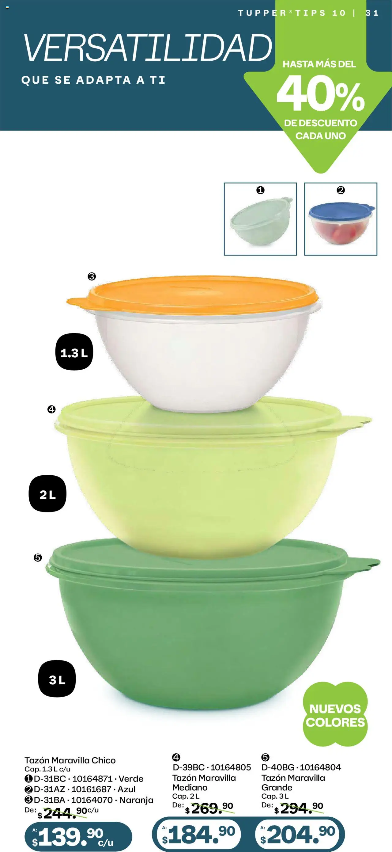 Nuevas ofertas de Tupperware válidas en toda la República Mexicana desde el 08.09.2025. ¡Encuentra las mejores ofertas en Tupperware - Catálogo! | Página: 31 | Productos: Tupper