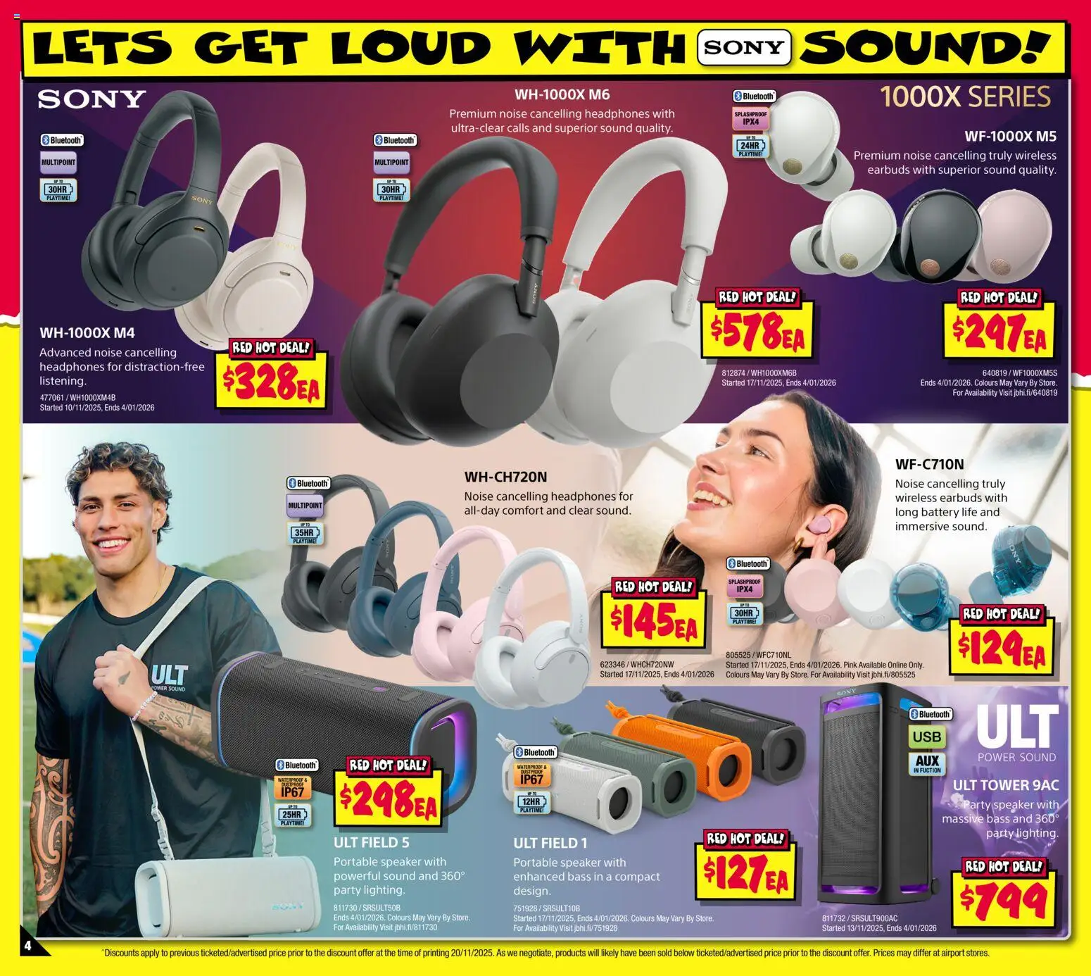 JB Hi-Fi catalogue - valid from 04.12.2025 | Page: 4 | Products: Battery, Headphones, Speaker, Portable