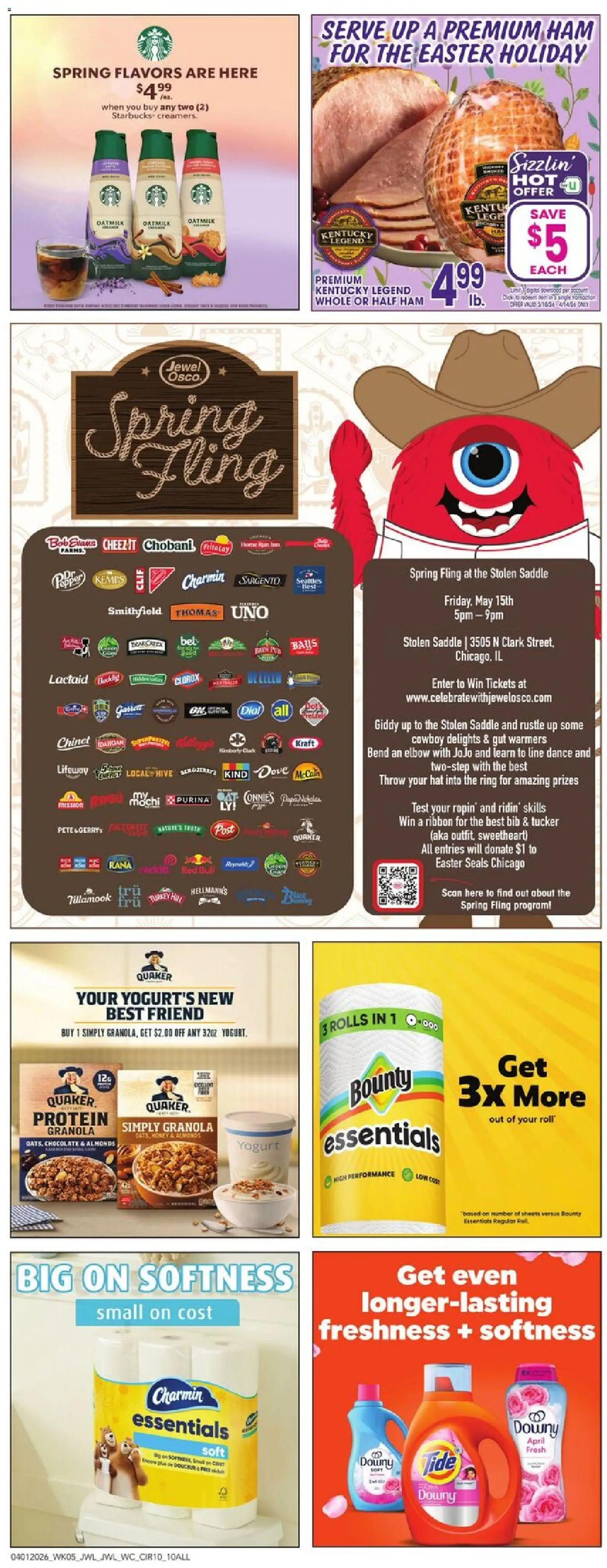 Jewel Osco Weekly Ad - valid from 01.04.2026 | Page: 10 | Products: Yogurt, Chocolate, Ham, Hat