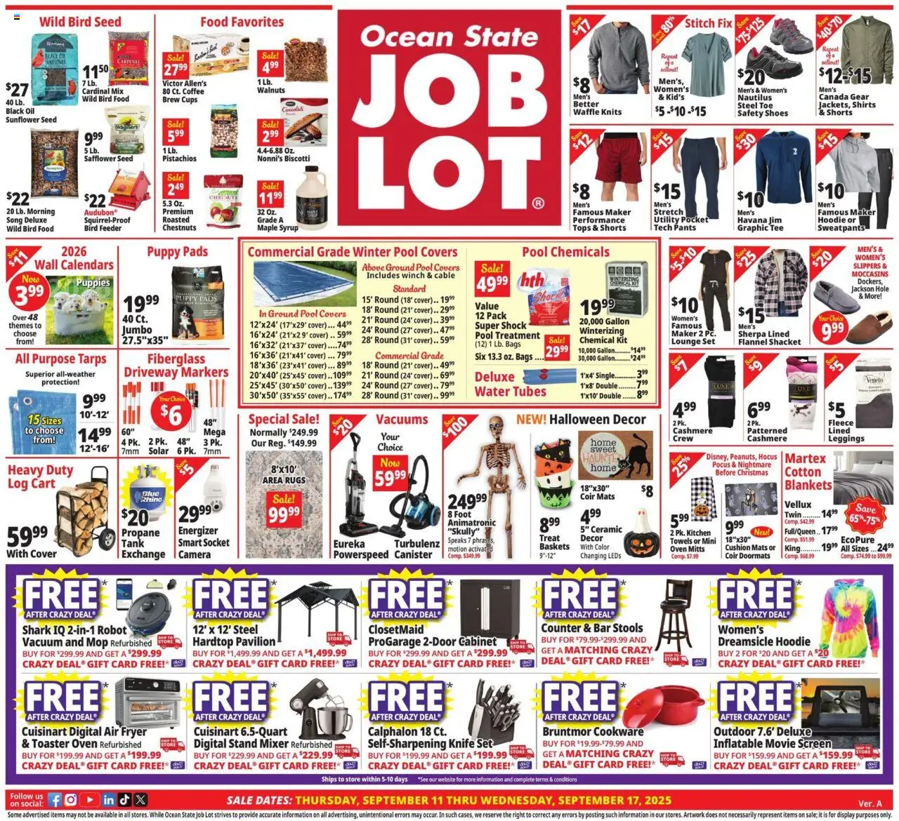 Ocean State Job Lot Weekly Ad - MA - valid from 11.09.2025 | Page: 2 | Products: Fryer, Socket, Hoodie, Camera