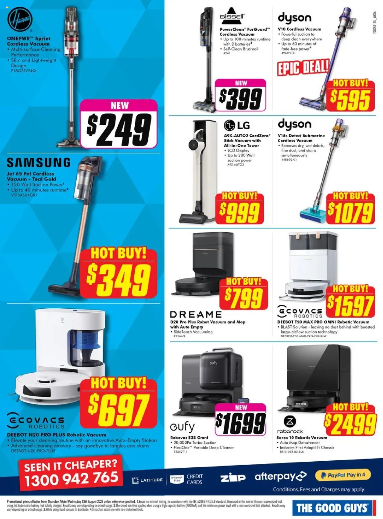 The Good Guys catalogue - valid from 06.08.2025 | Page: 11 | Products: Battery, Mop, Cleaner, Robot