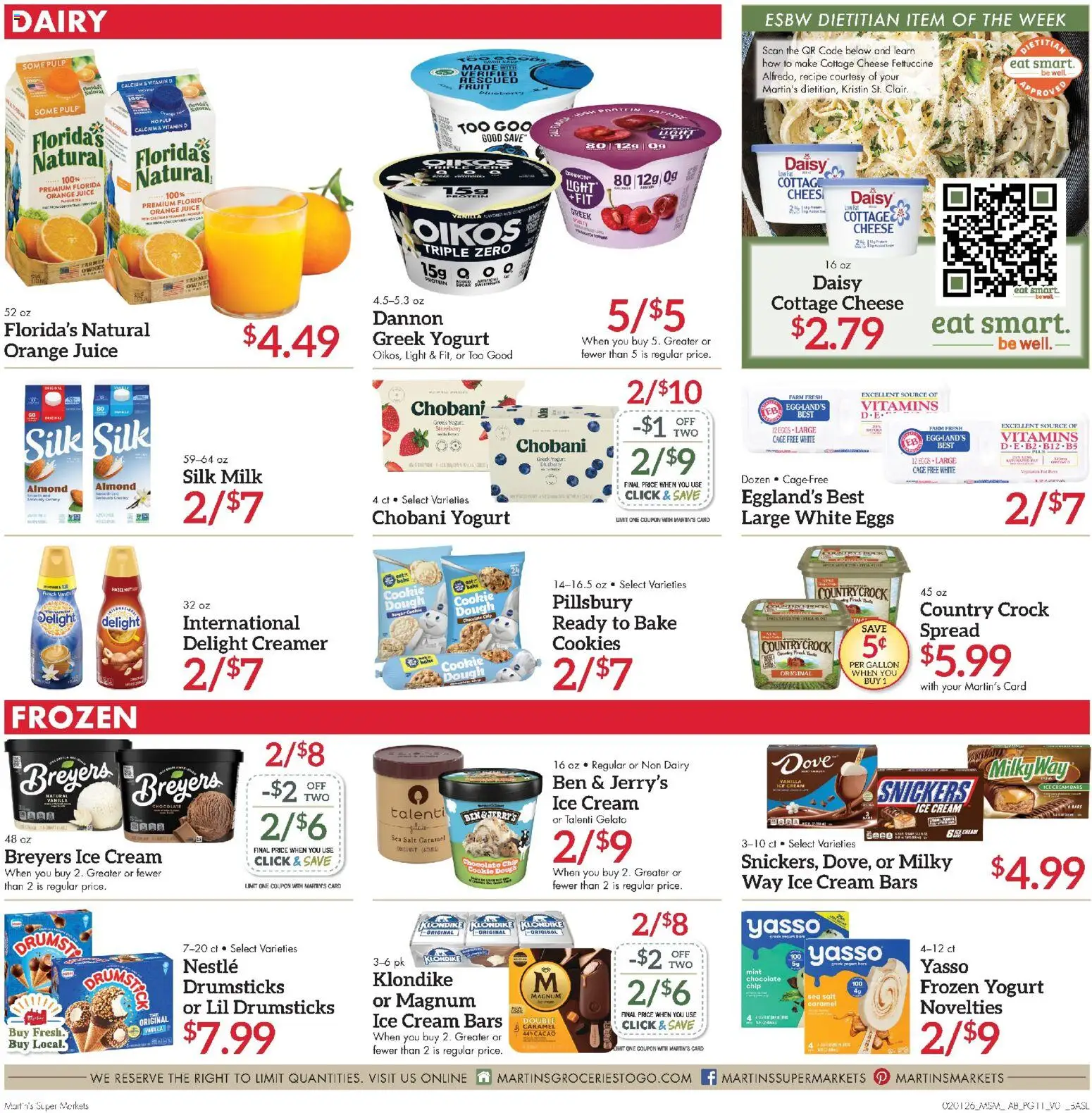 Martin’s Weekly Ad - valid from 01.02.2026 | Page: 11 | Products: Yogurt, Eggs, Cottage cheese, Chocolate Chip