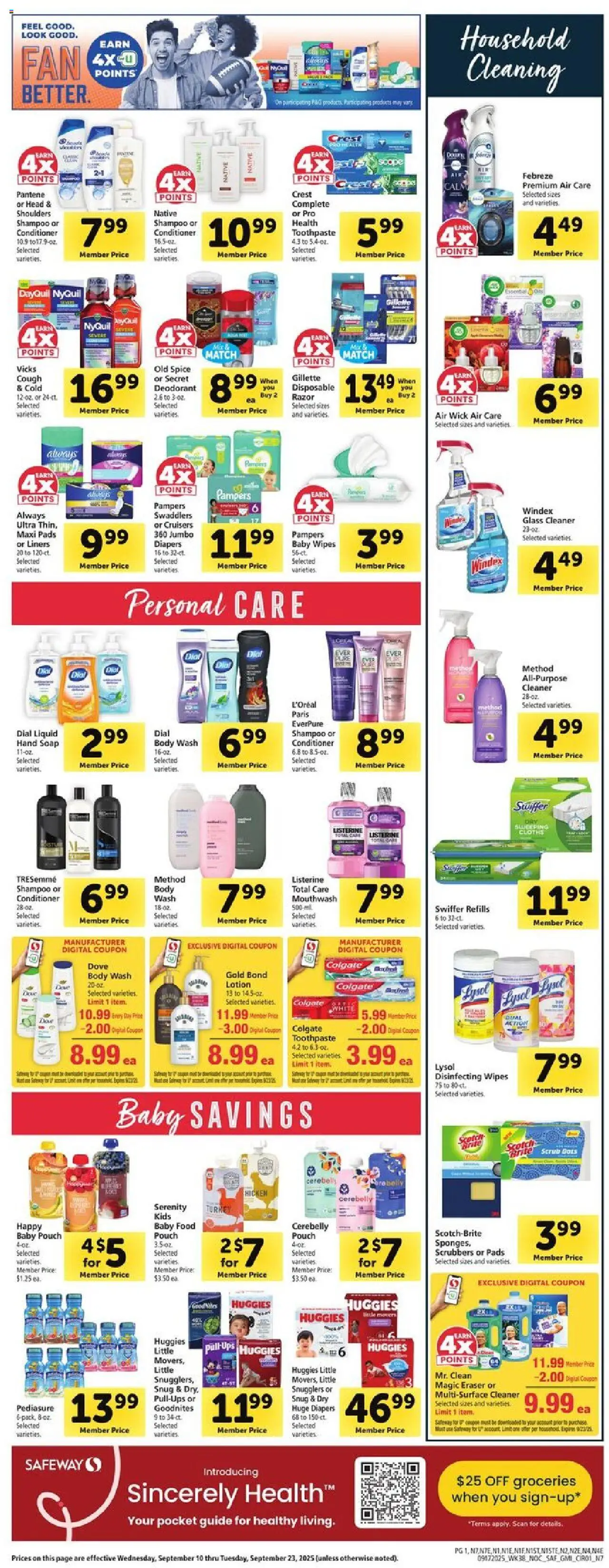 Safeway Weekly Ad - valid from 17.09.2025 | Page: 9 | Products: Shampoo, Soap, Toothpaste, Body Wash