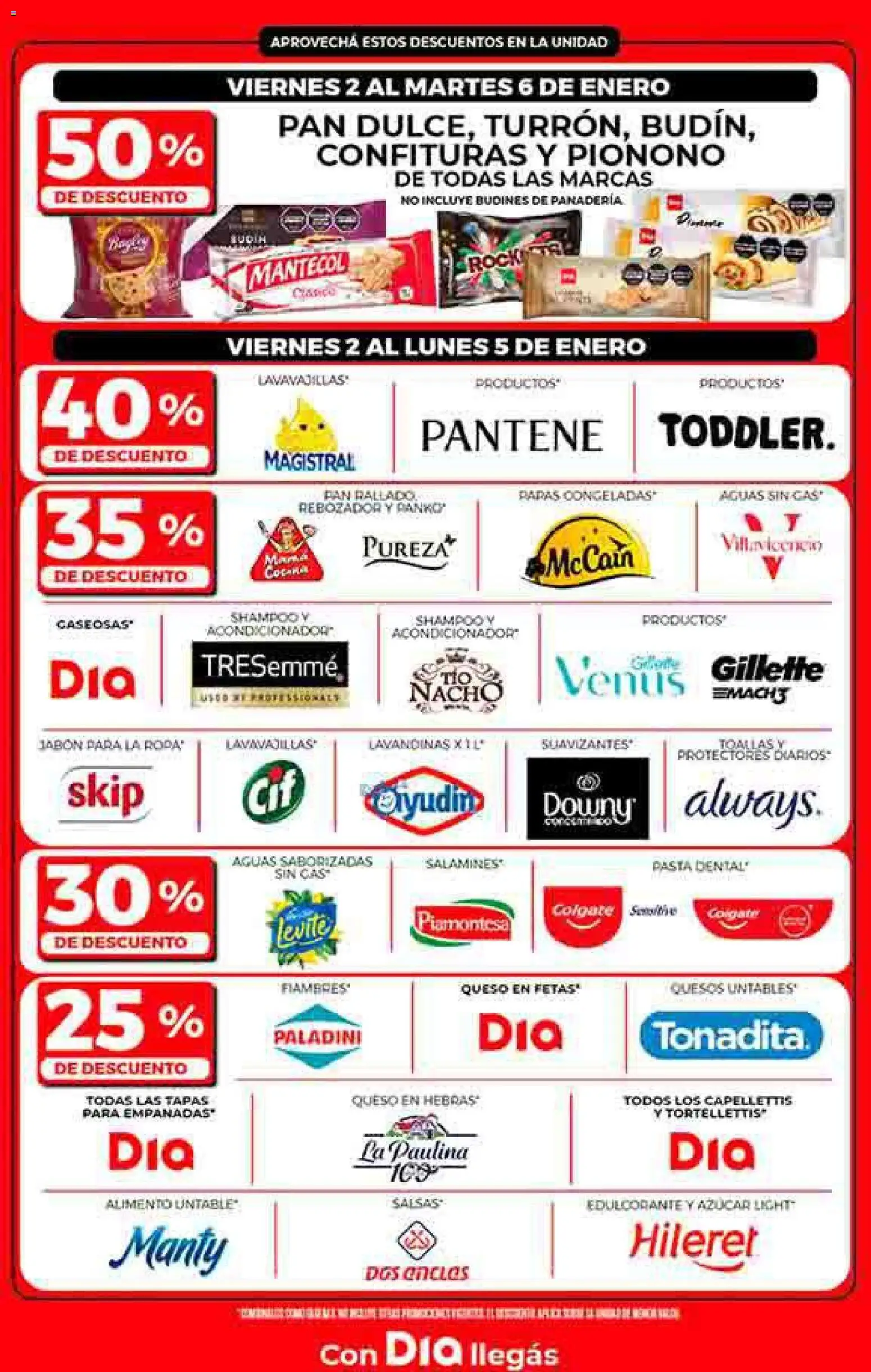 Dia - Ofertas - Todas las tiendas │ válido desde el 02.01.2026 | Página: 2 | Productos: Toallas, Acondicionador, Queso, Pan