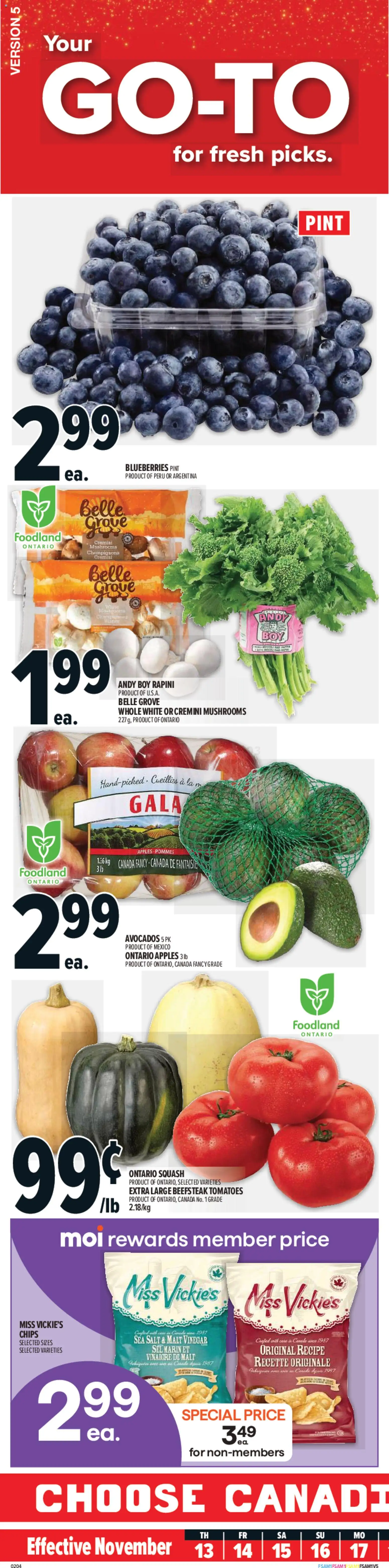 Metro flyer valid from 13.11.2025 | Page: 1 | Products: Chips, Apples, Tomatoes