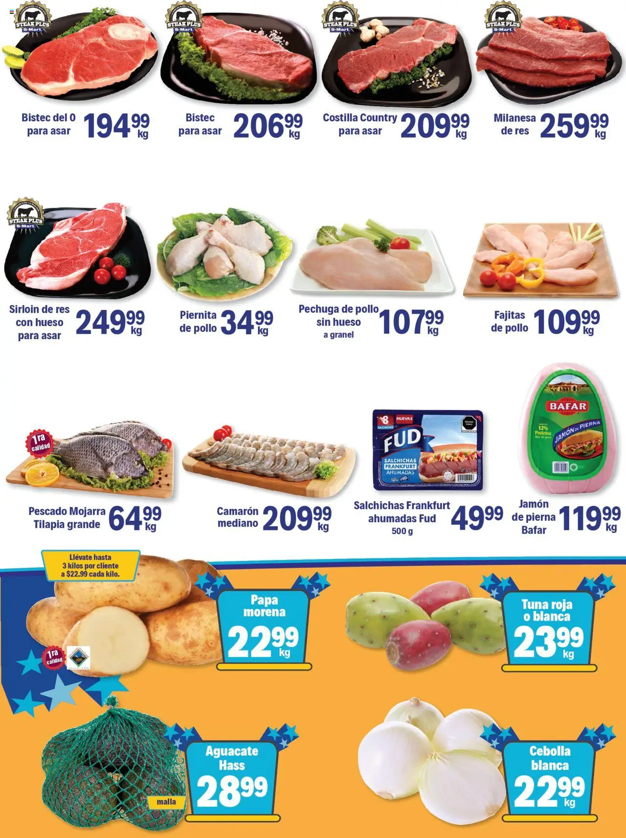 Nuevas ofertas de S-Mart válidas en toda la República Mexicana desde el 03.10.2025. ¡Encuentra las mejores ofertas en S-Mart - Folleto - Reynosa (y Rio Bravo)! | Página: 4 | Productos: Pollo, Aguacate, Res, Malla