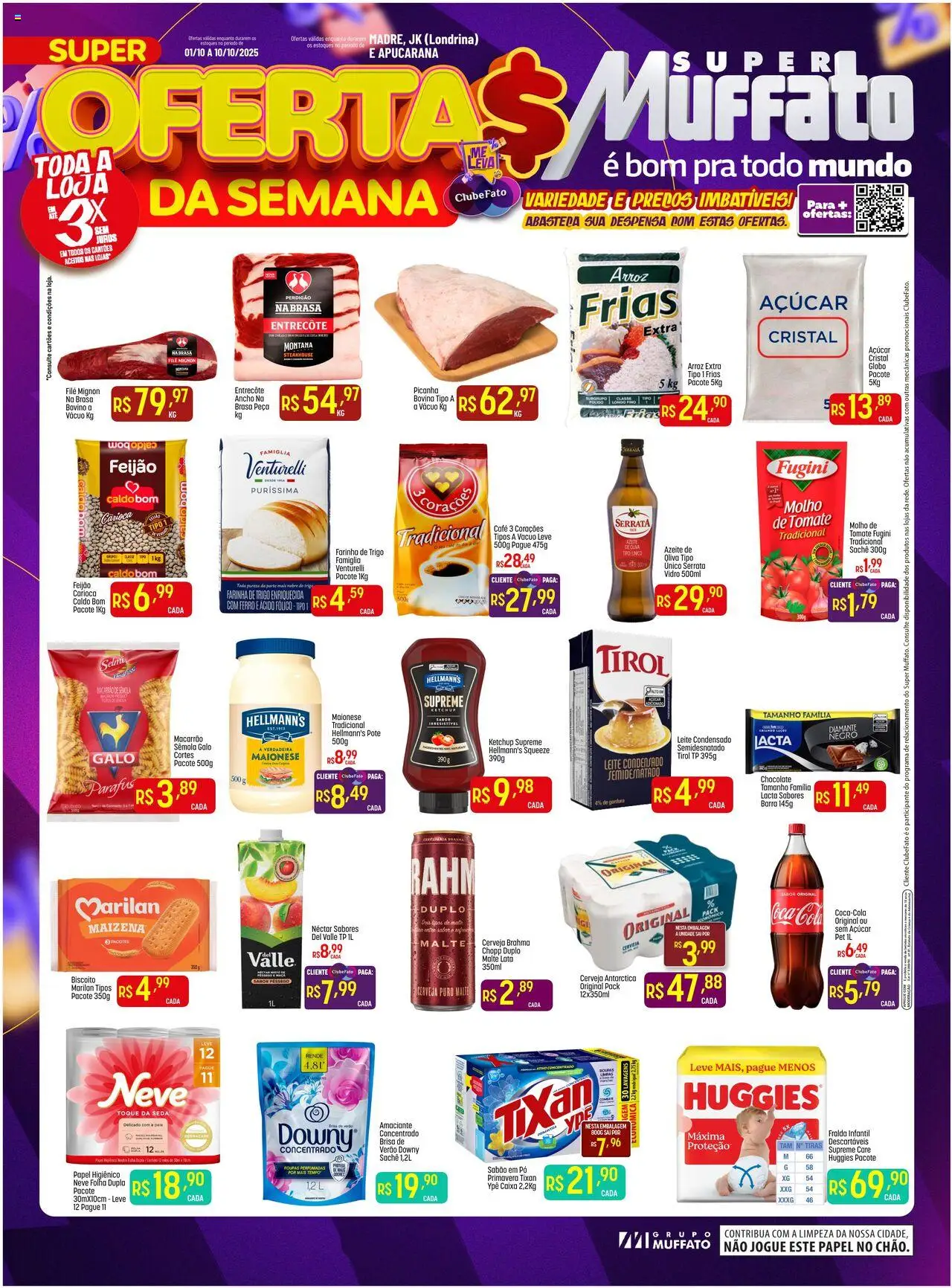 Super Muffato Folheto - válido de 01.10.2025 | Página: 1 | Produtos: Sabão, Ketchup, Açúcar, Azeite