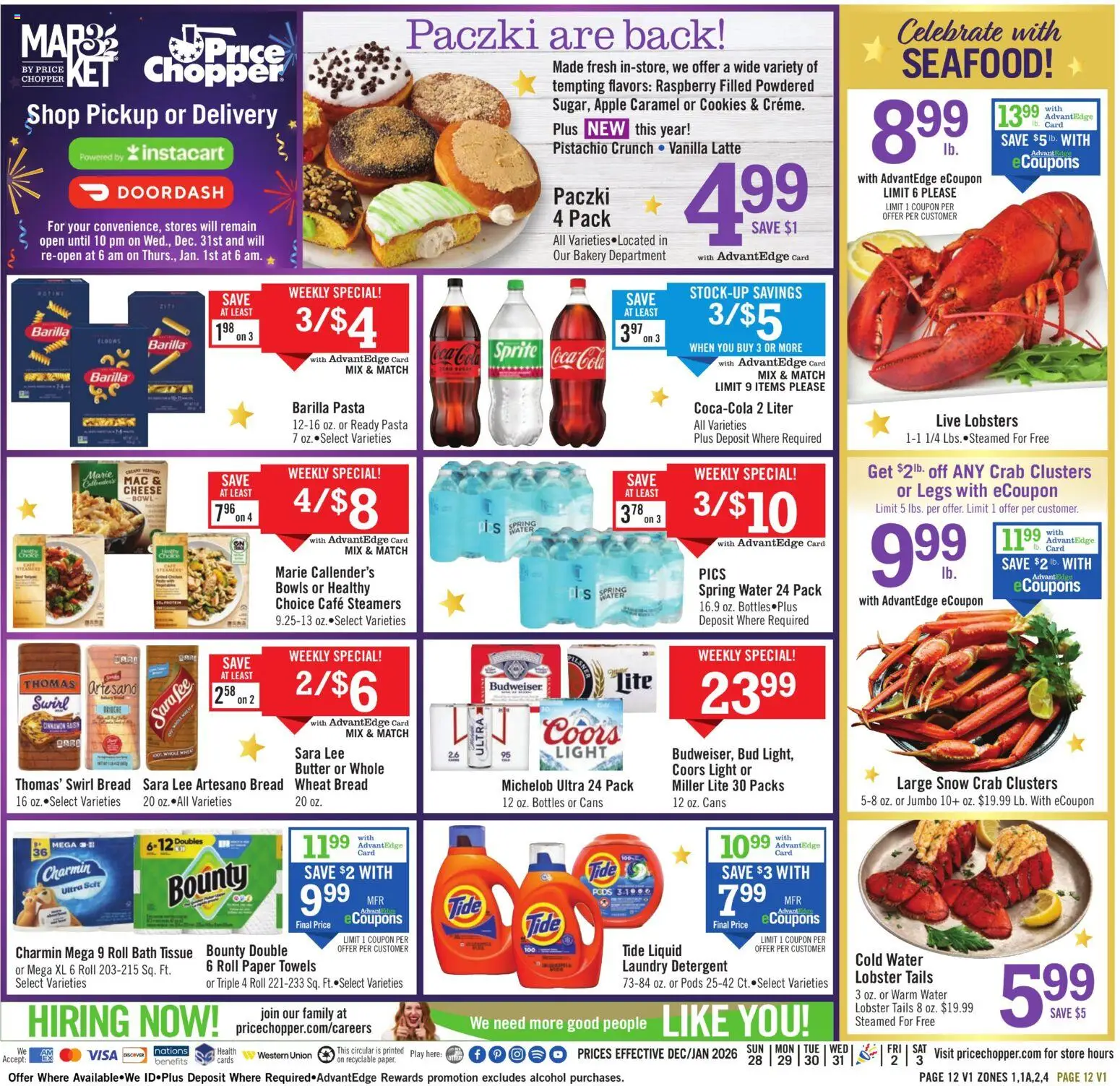 Price Chopper Weekly Ad - valid from 28.12.2025 | Page: 12 | Products: Bath, Butter, Detergent, Water
