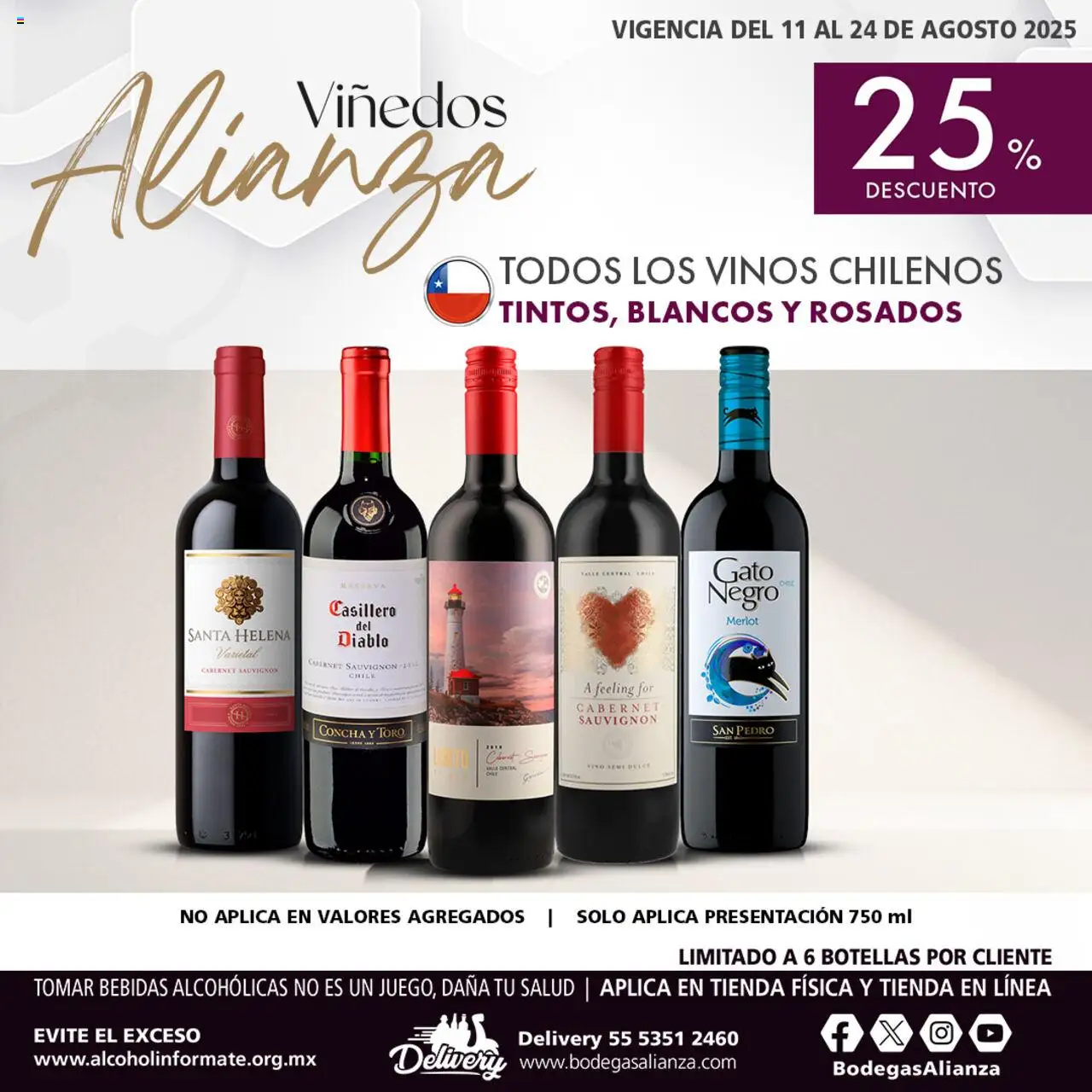 Nuevas ofertas de Bodegas Alianza válidas en toda la República Mexicana desde el 11.08.2025. ¡Encuentra las mejores ofertas en Bodegas Alianza - Catálogo Viñedos! | Página: 1 | Productos: Vino