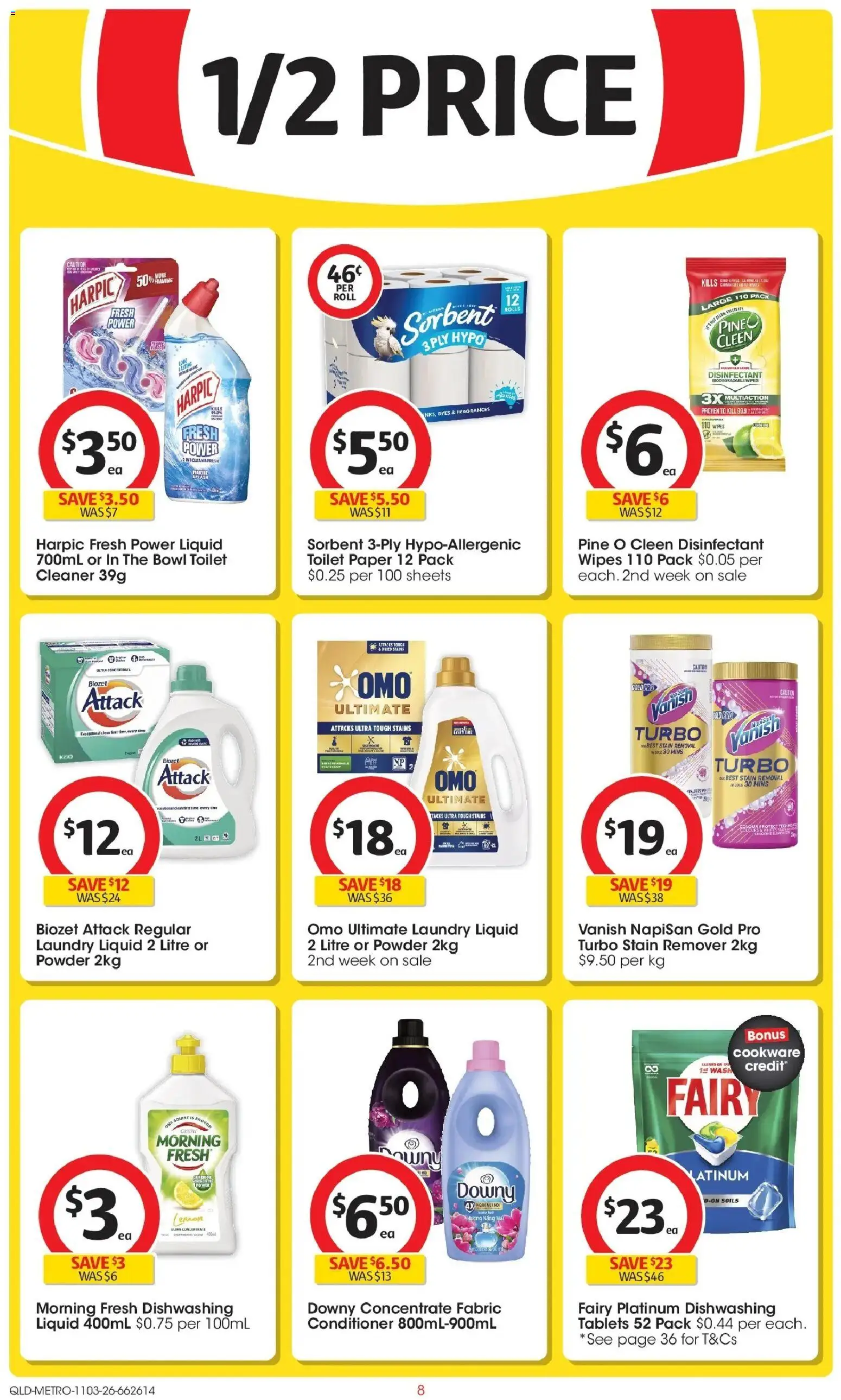 Coles catalogue - valid from 11.03.2026 | Page: 8 | Products: Cleaner, Conditioner, Cookware, Toilet paper
