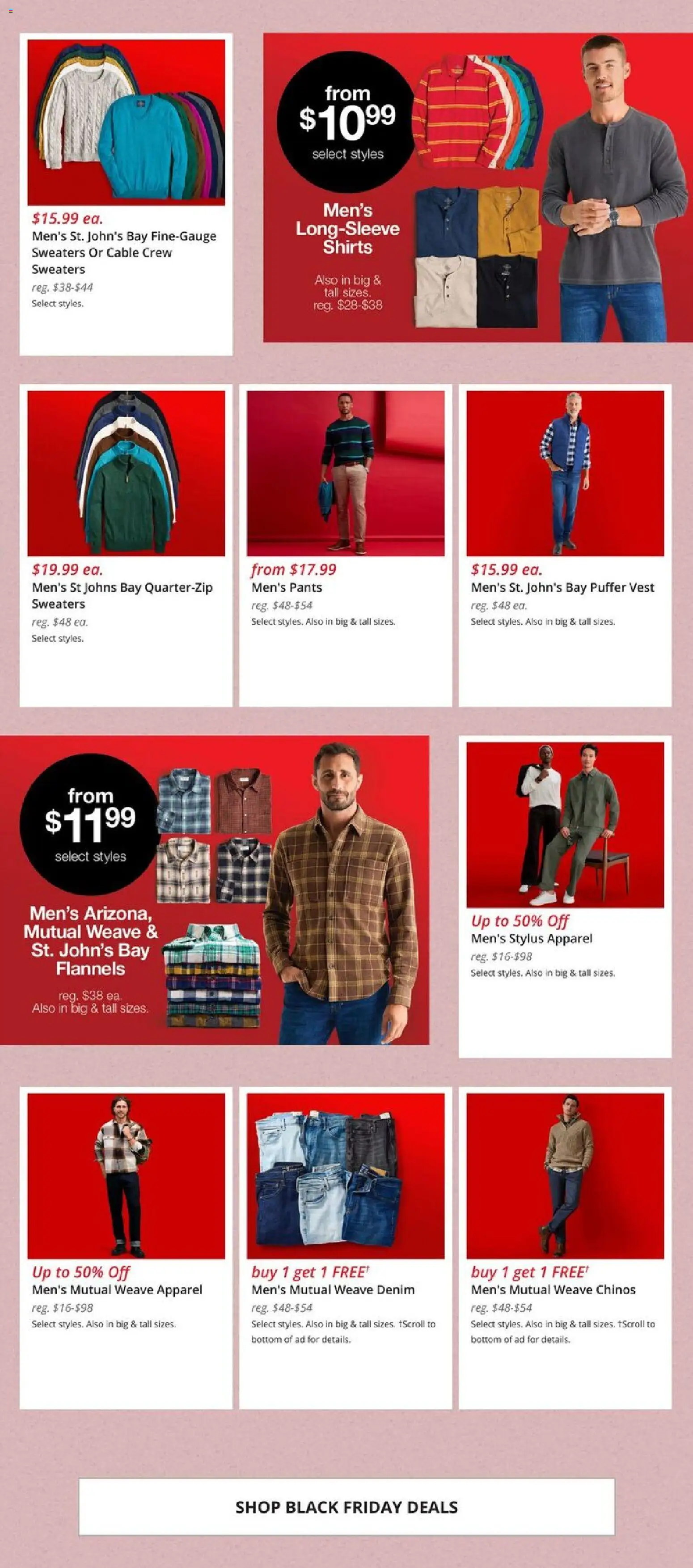 JCPenney Black Friday Men´s Deals - valid from 07.11.2025 | Page: 2 | Products: Vest, Pants, Cable, Stylus