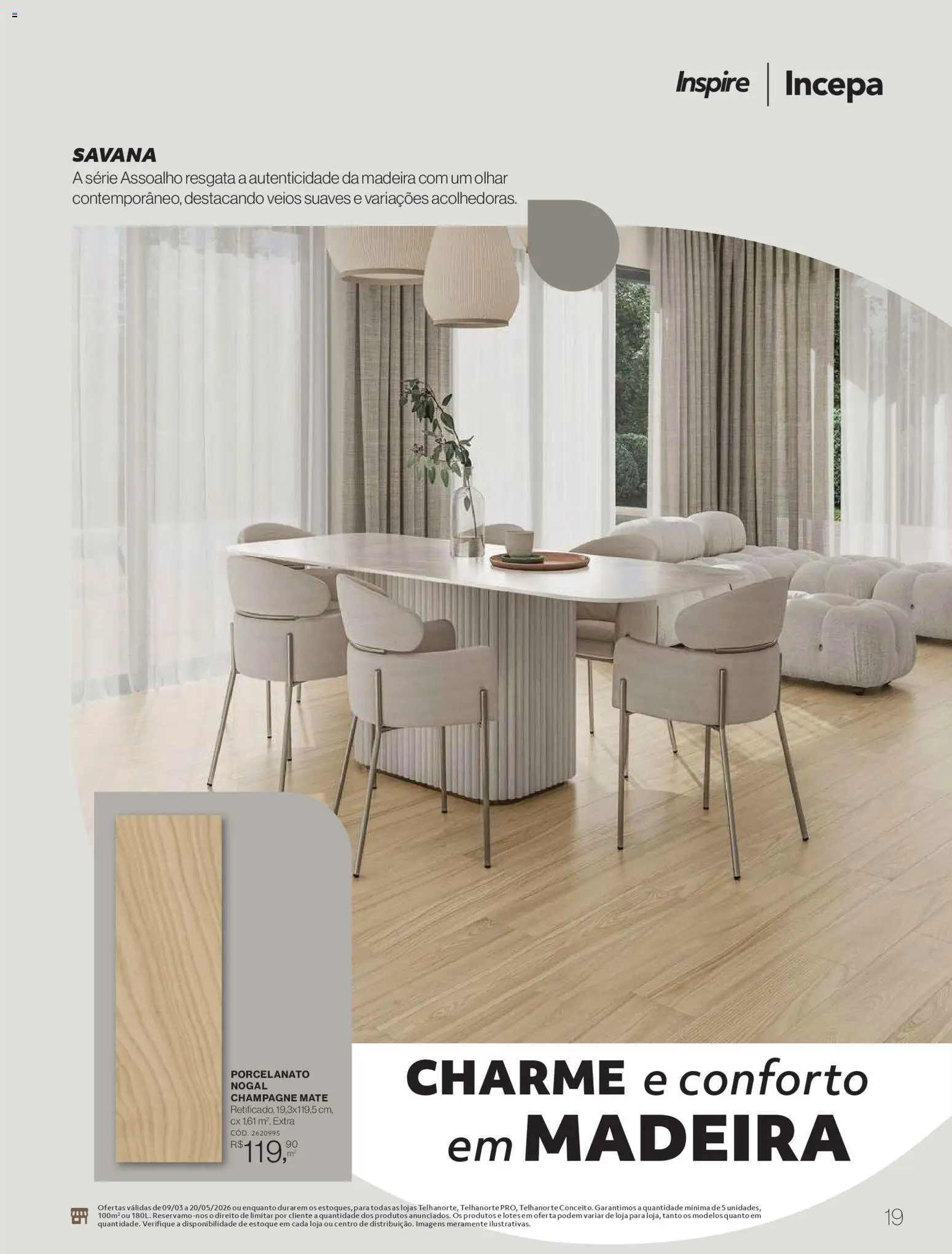 Telhanorte Folheto - válido de 09.03.2026 | Página: 19 | Produtos: Champagne, Porcelanato