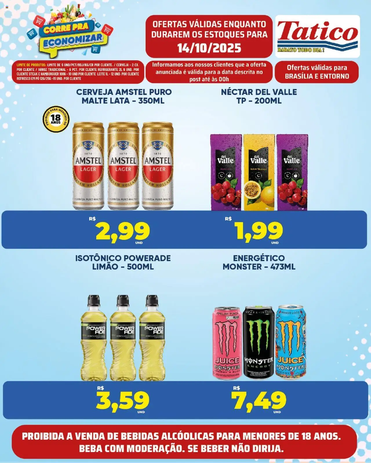 Tatico Folheto - válido de 14.10.2025 | Página: 12 | Produtos: Energético, Leite, Suco, Hambúrguer