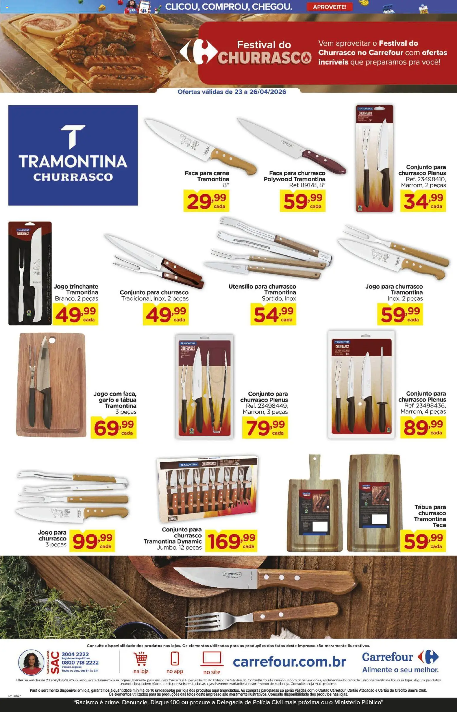 Carrefour Folheto - válido de 23.04.2026 | Página: 4 | Produtos: Faca, Carne, Tábua