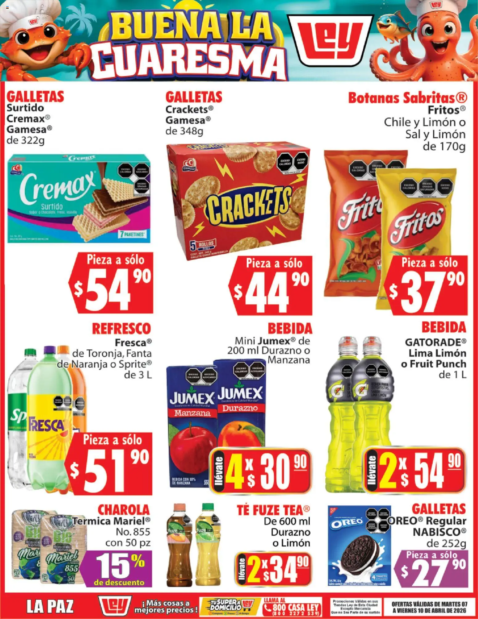 Nuevas ofertas de Casa Ley válidas en toda la República Mexicana desde el 07.04.2026. ¡Encuentra las mejores ofertas en Casa Ley folleto Buena la Cuaresma! | Página: 5 | Productos: Sal, Limón, Lima, Té