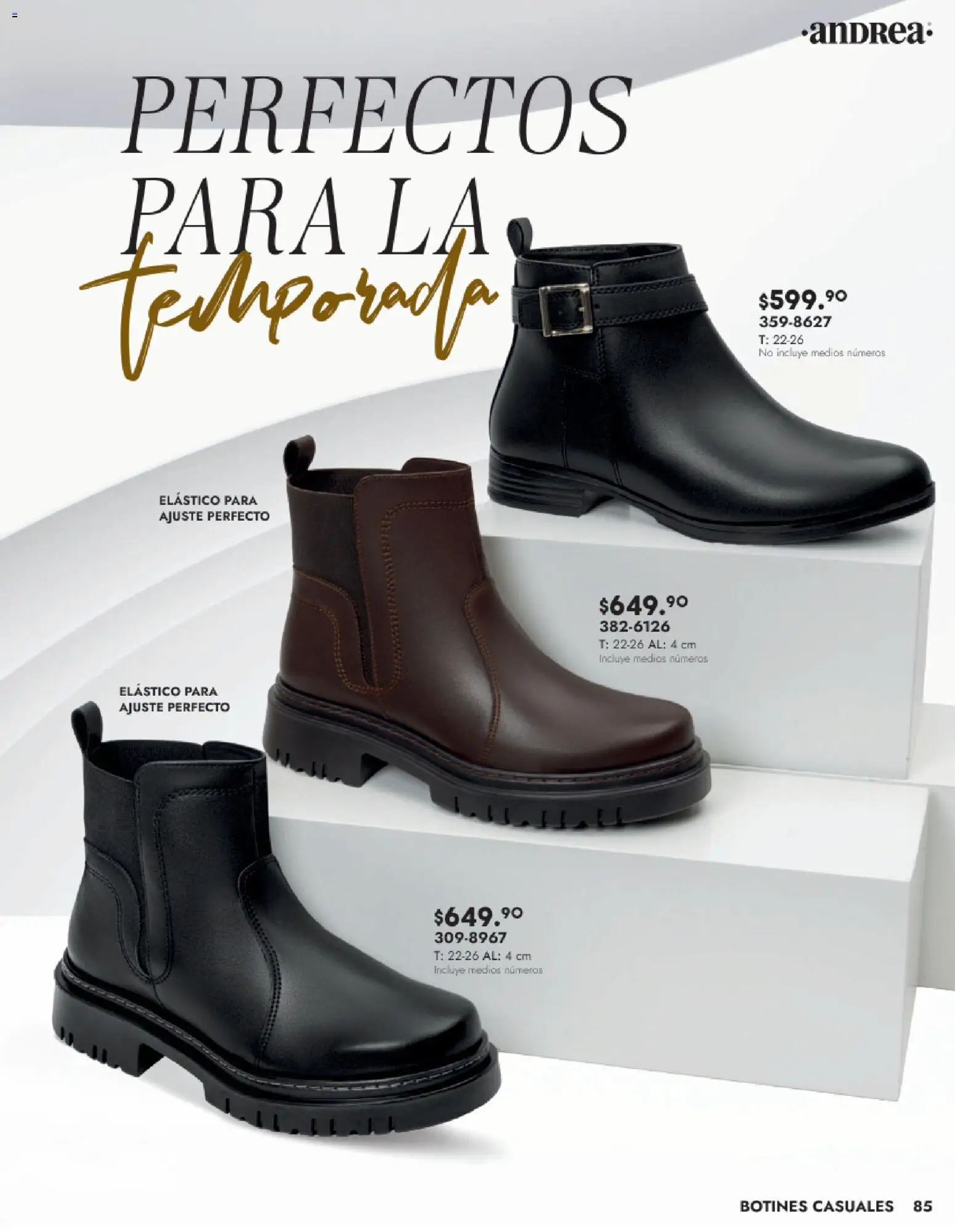 Nuevas ofertas de Andrea válidas en toda la República Mexicana desde el 24.08.2025. ¡Encuentra las mejores ofertas en Andrea - Catálogo Calzado Dama! | Página: 85 | Productos: Botines