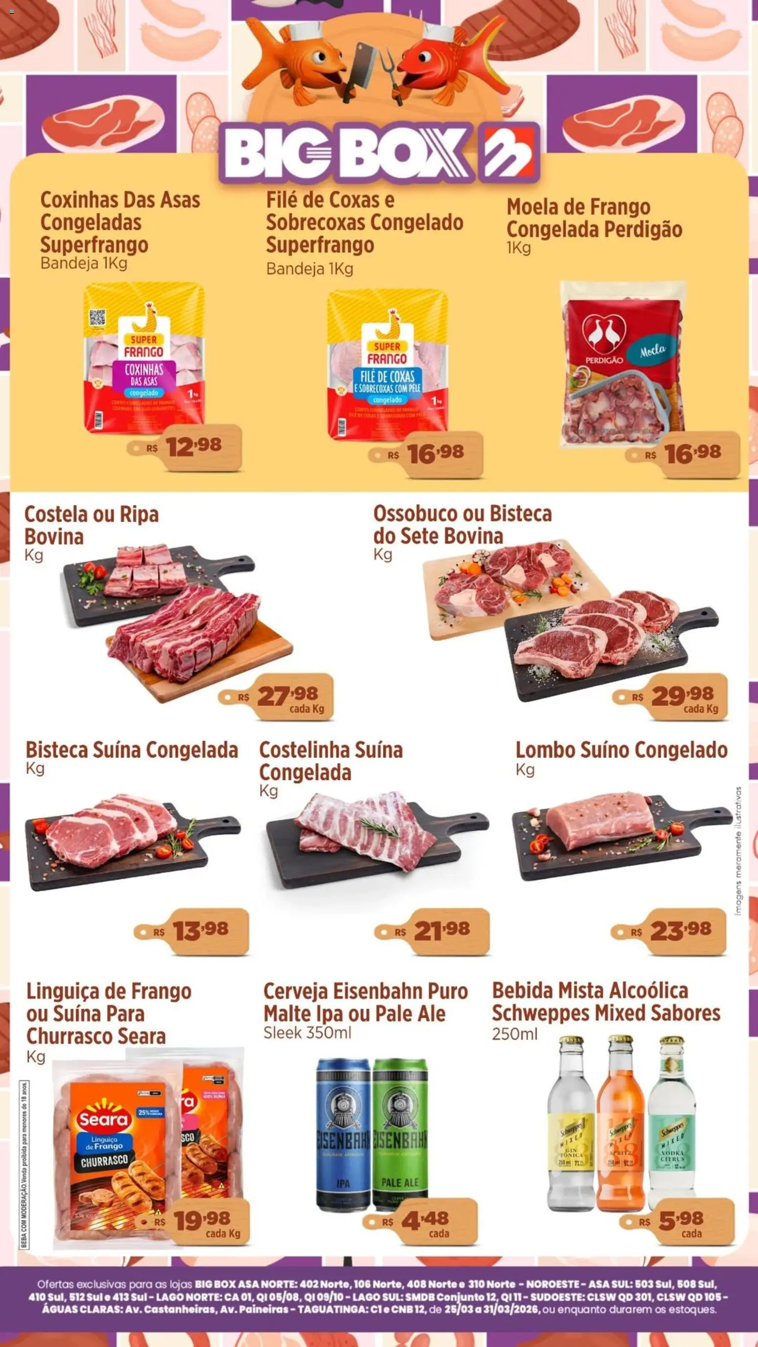 Big Box Folheto - válido de 25.03.2026 | Página: 2 | Produtos: Linguiça, Eisenbahn, Moela, Bebida