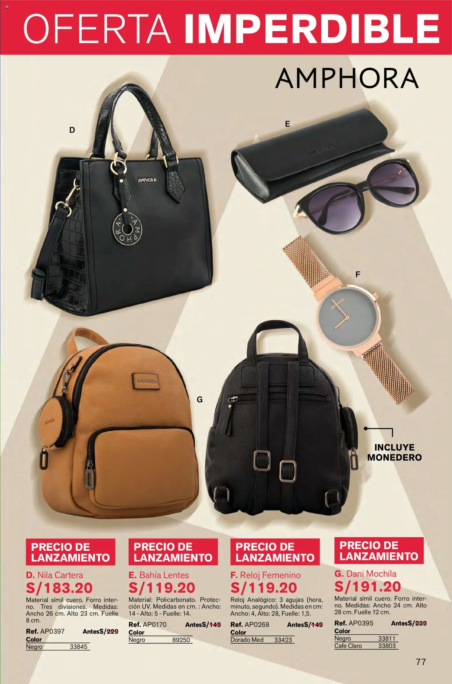 Catálogo Leonisa válido desde 26.12.2025 | Página: 77 | Productos: Café, Mochila, Reloj