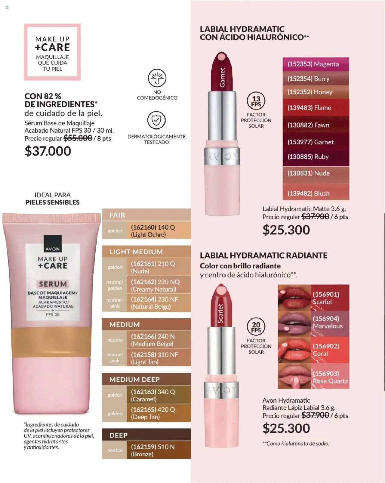 Avon revista - valida desde el 01.08.2025 | Página: 54 | Productos: Base de maquillaje, Serum, Brillo, Maquillaje