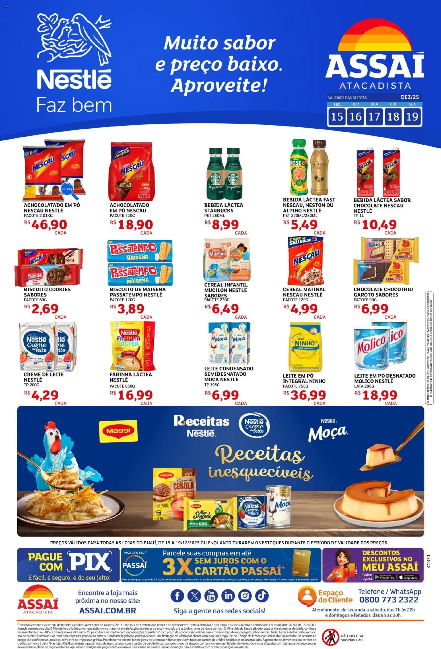 Assaí Atacadista Folheto - válido de 15.12.2025 | Página: 1 | Produtos: Cebola, Nescau, Mesa, Base
