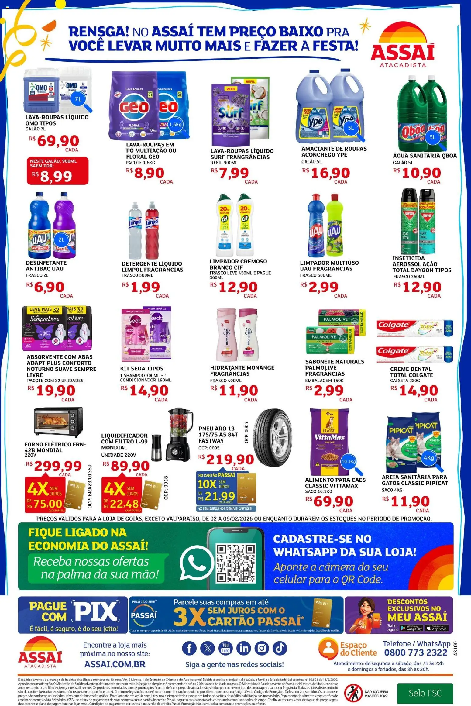 Assaí Atacadista Folheto - válido de 02.02.2026 | Página: 4 | Produtos: Fragrância, Detergente, Roupas, Baixo