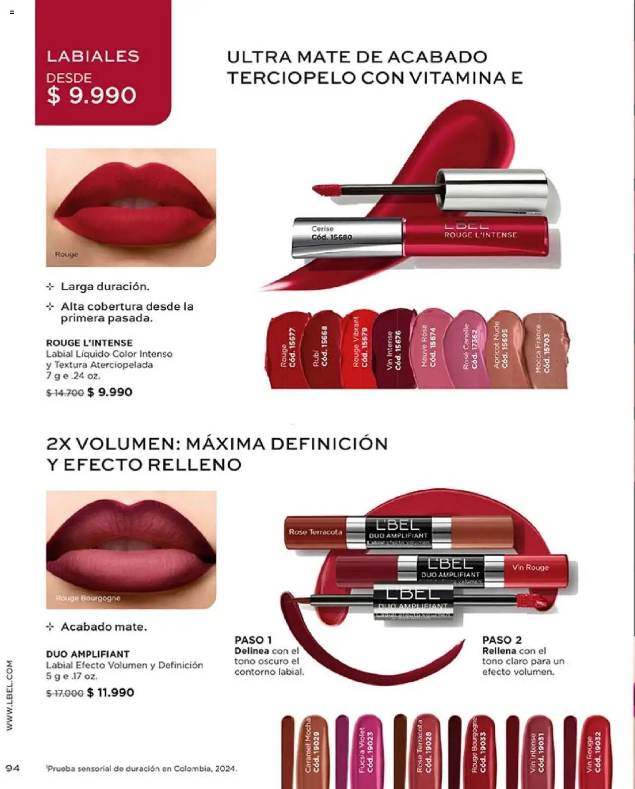 Catálogo L'Bel Campaña 17 │ válido desde el 14.10.2025 | Página: 94 | Productos: Contorno, Mate, Labial