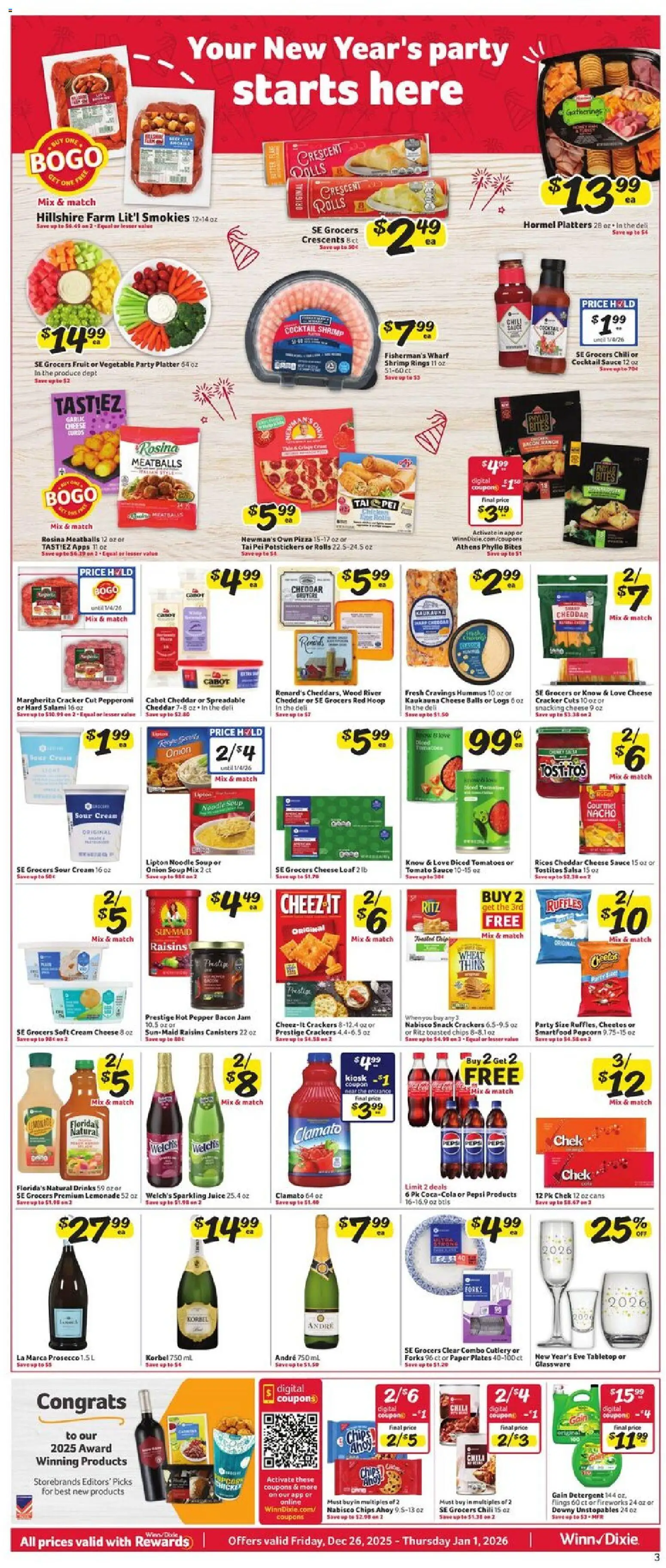 Winn Dixie Weekly Circular - GA - valid from 26.12.2025 | Page: 3 | Products: Pizza, Chips, Raisins, Pepper