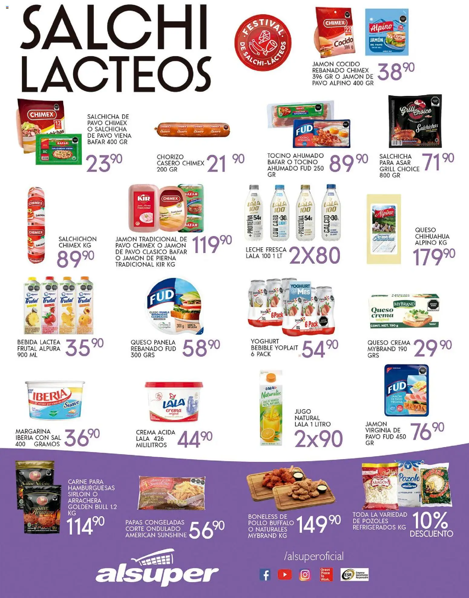 Nuevas ofertas de Alsuper válidas en toda la República Mexicana desde el 24.10.2025. ¡Encuentra las mejores ofertas en Alsuper Folleto Chihuahua-Ciudad! | Página: 3 | Productos: Jamón cocido, Tocino, Sal, Jugo