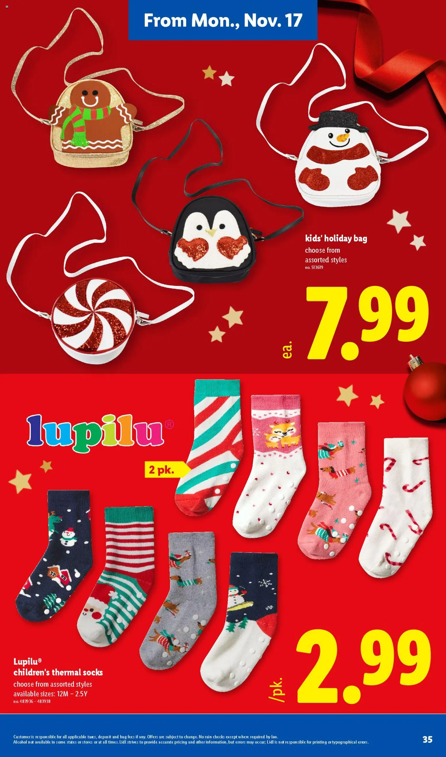 Lidl Early Black Friday - valid from 12.11.2025 | Page: 35 | Products: Socks, Bag