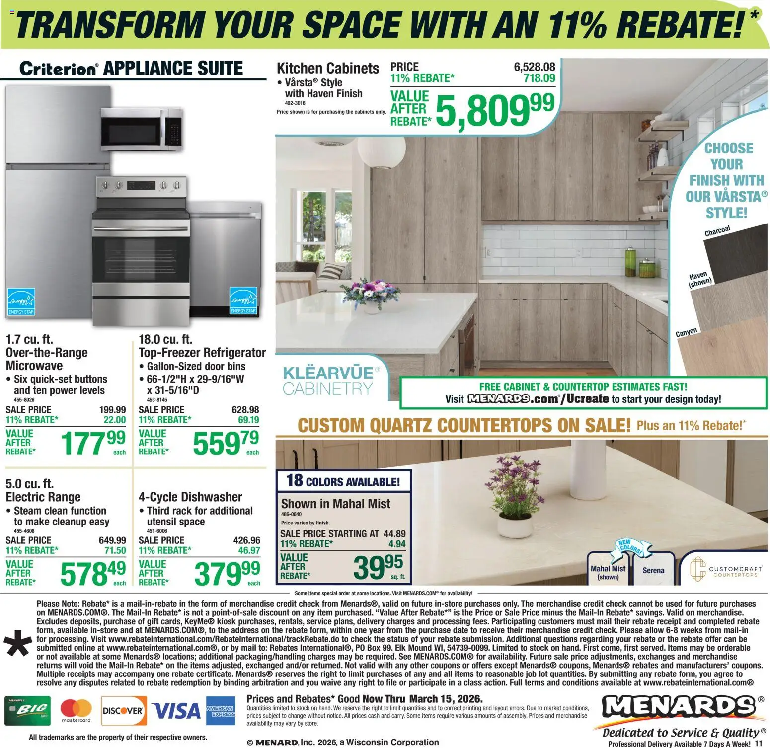 Menards Weekly Ad - valid from 04.03.2026 | Page: 17 | Products: Box, Microwave, Date, Dishwasher